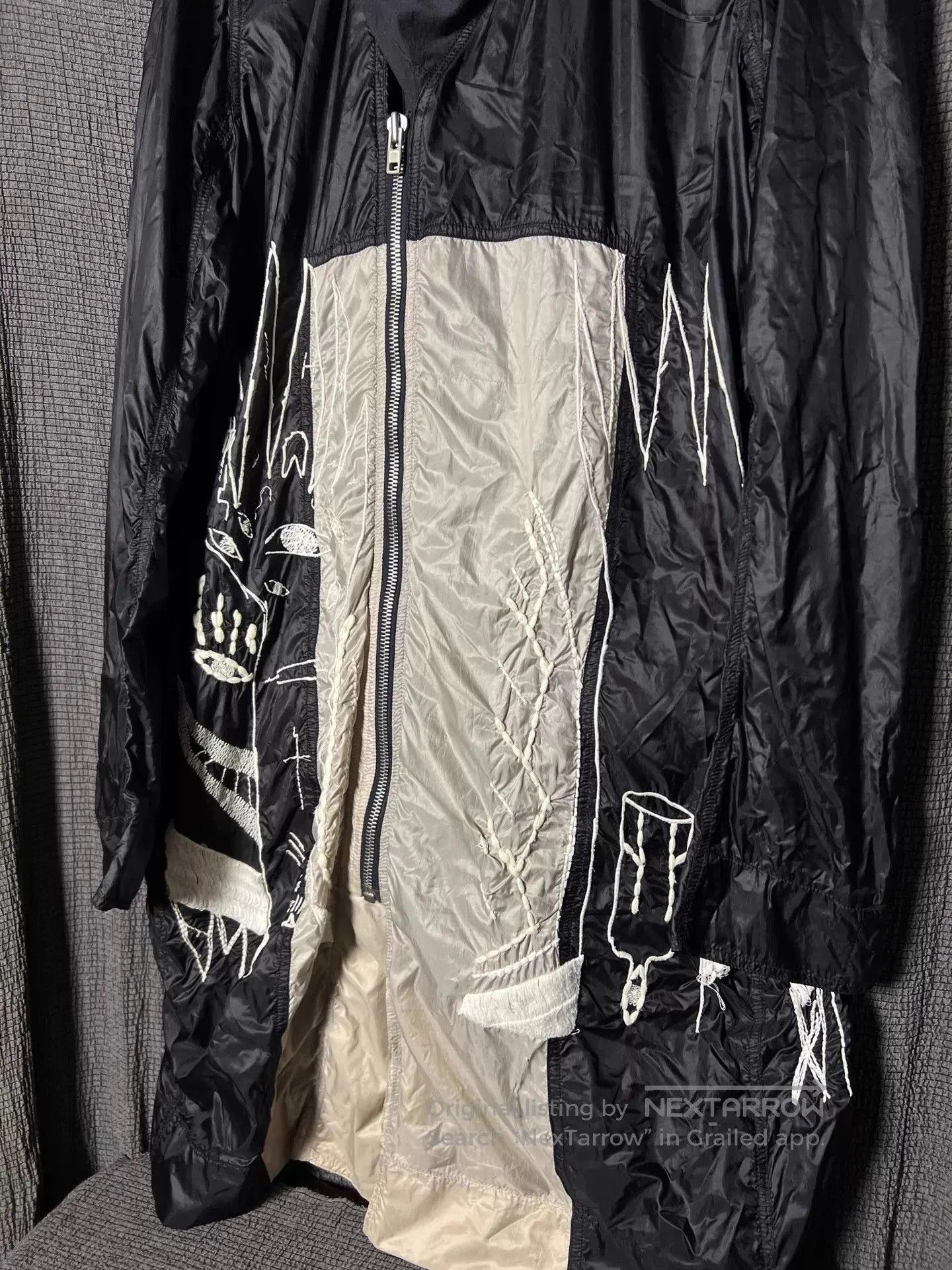 Rick Owens Black Lightweight Jacket with Abstract White Graphics - L. Size US L / EU 52-54 / 3 - 3 Thumbnail