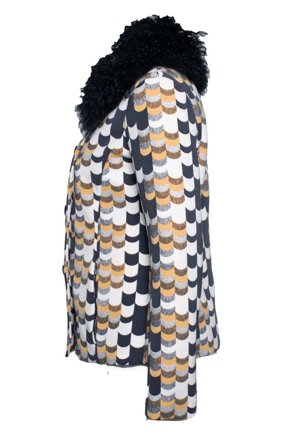 Prada Prada F/W 2014 Short yellow & black afghan coat Size S / US 4 / IT 40 - 2 Thumbnail