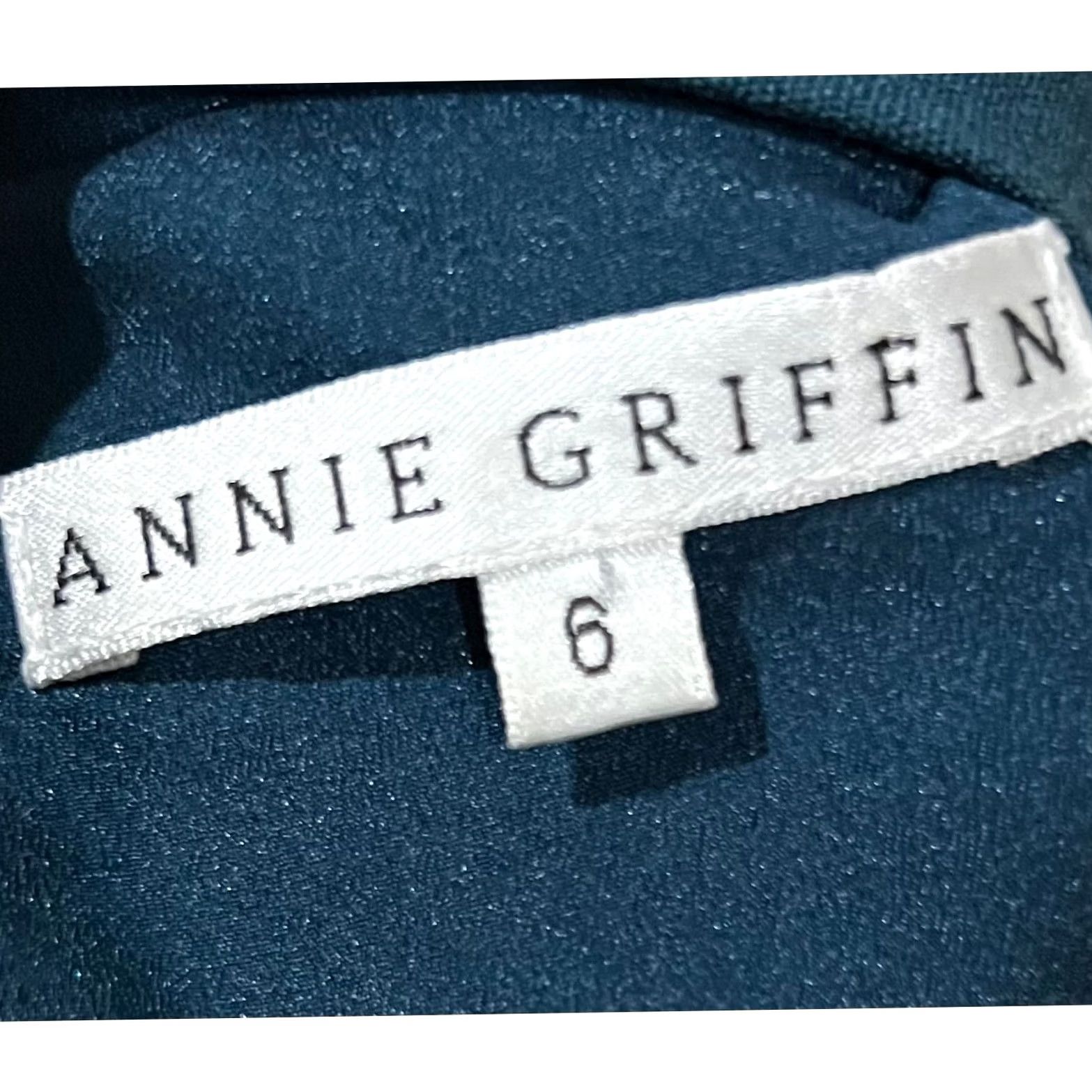 Griffin Annie Griffin Beaded Sleeveless Top Teal Blue Sz 6 Womens Blouse Fitted Tank Short Sleeveless Size M / US 6-8 / IT 42-44 - 7 Thumbnail