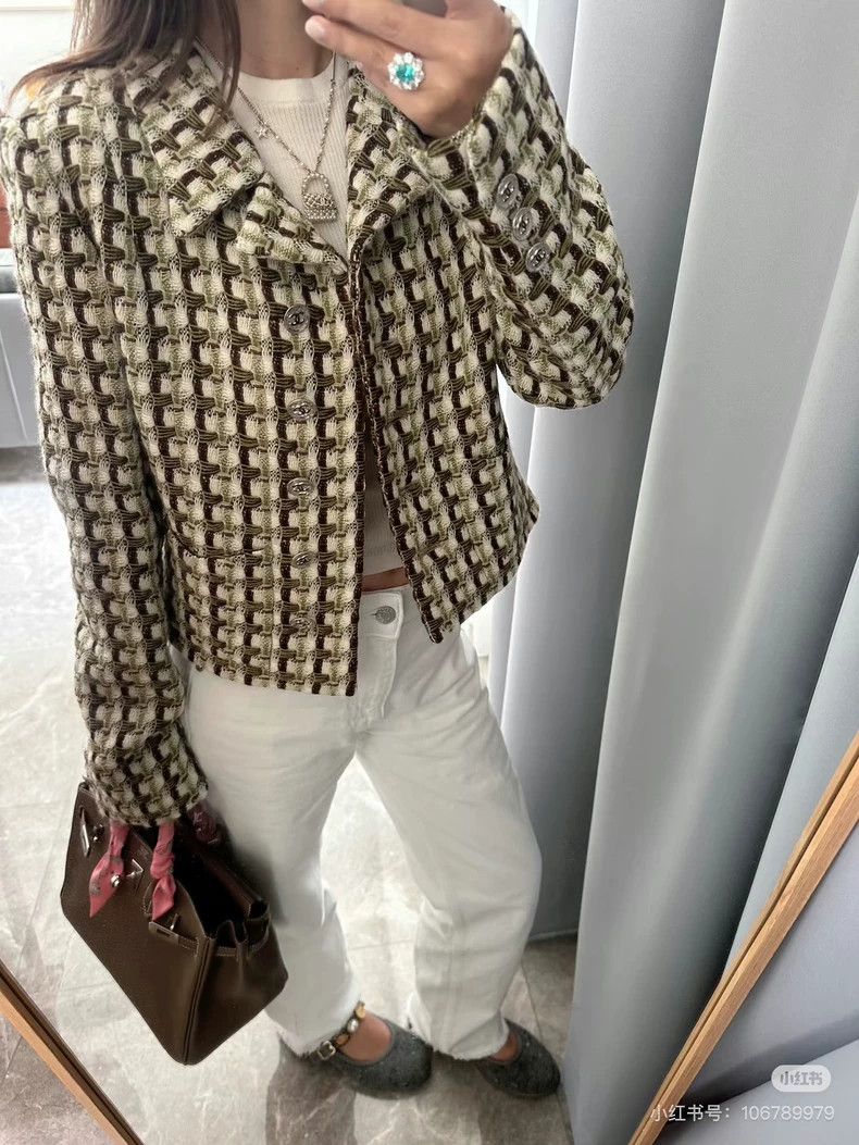 Chanel Chanel 23A Dallor series mixed-color yellow-brown tweed kn Size S / US 4 / IT 40 - 8 Thumbnail