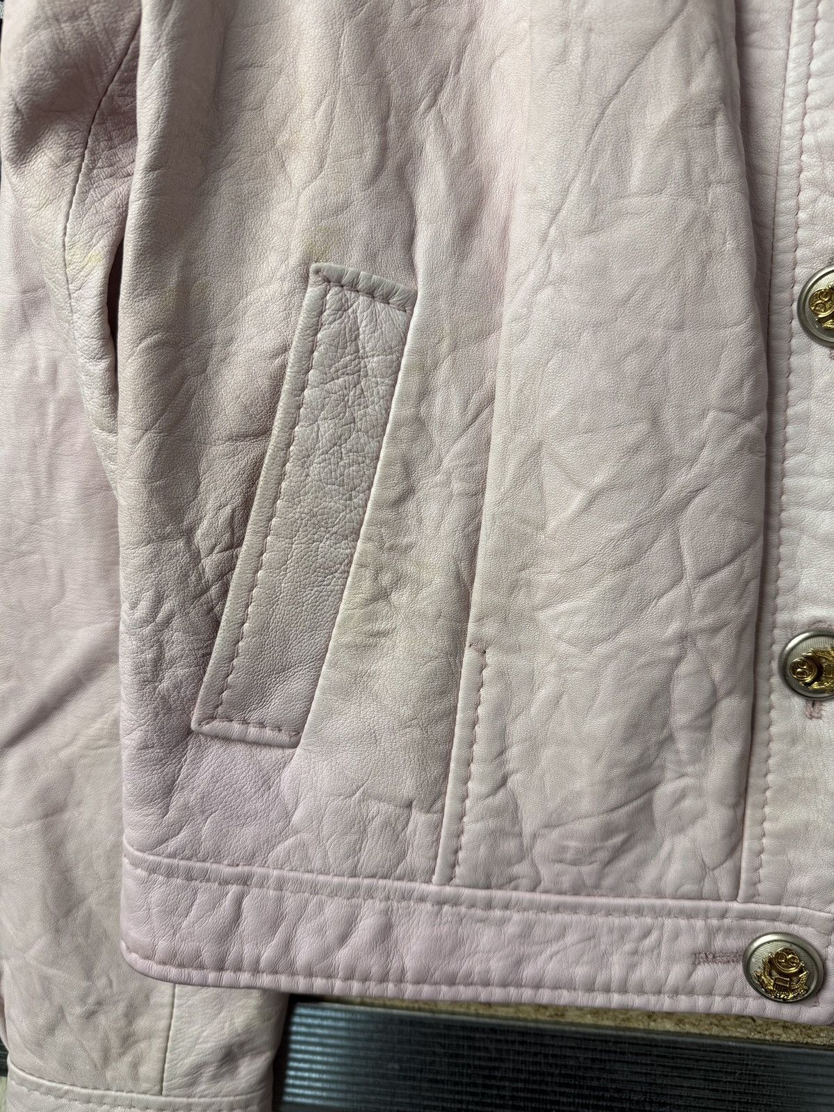 Dolce & Gabbana Dolce & Gabbana Leather Pink Opium Jacket Size S / US 4 / IT 40 - 13 Thumbnail