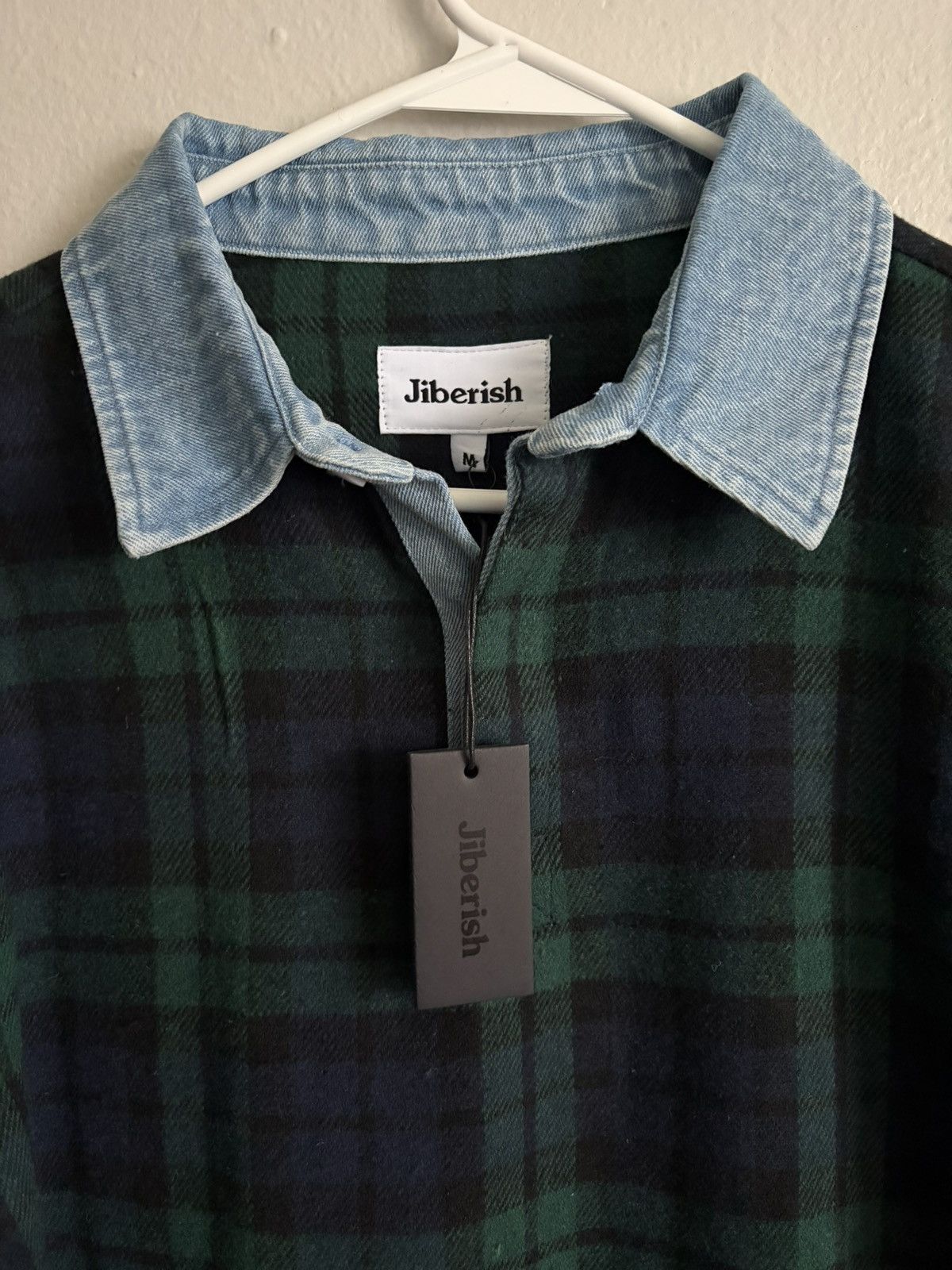 Jiberish Flannel Rugby Shirt - Navy/Green Size US M / EU 48-50 / 2 - 3 Thumbnail