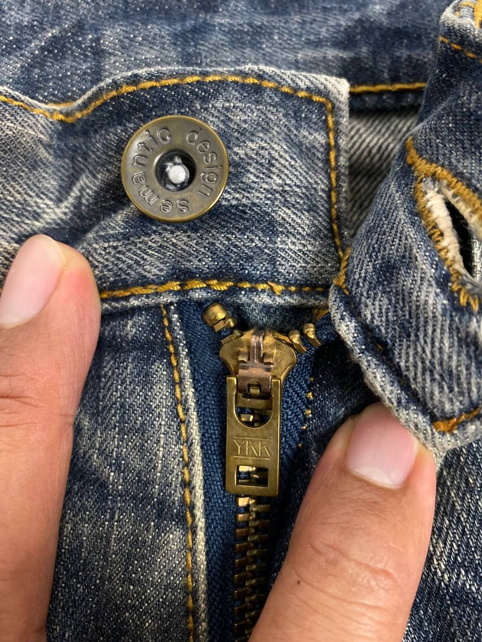 semanticdesign semantic design bondage style bootcut distressed denim Size US 33 - 13 Thumbnail