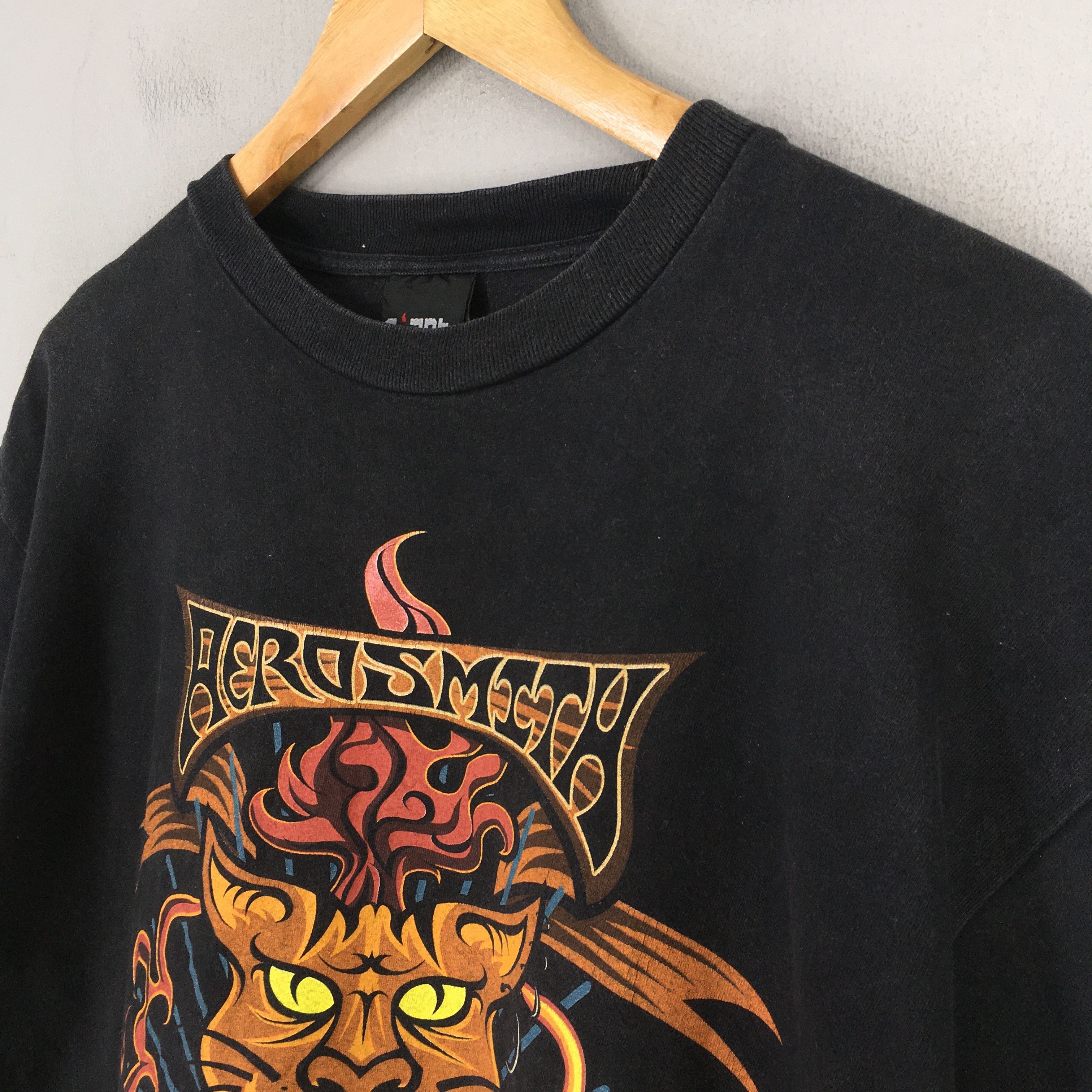 Aerosmith × Band Tees × Vintage 90's Aerosmith Bon Jovi Nine Lives Tour T shirt Large Size US L / EU 52-54 / 3 - 3 Thumbnail