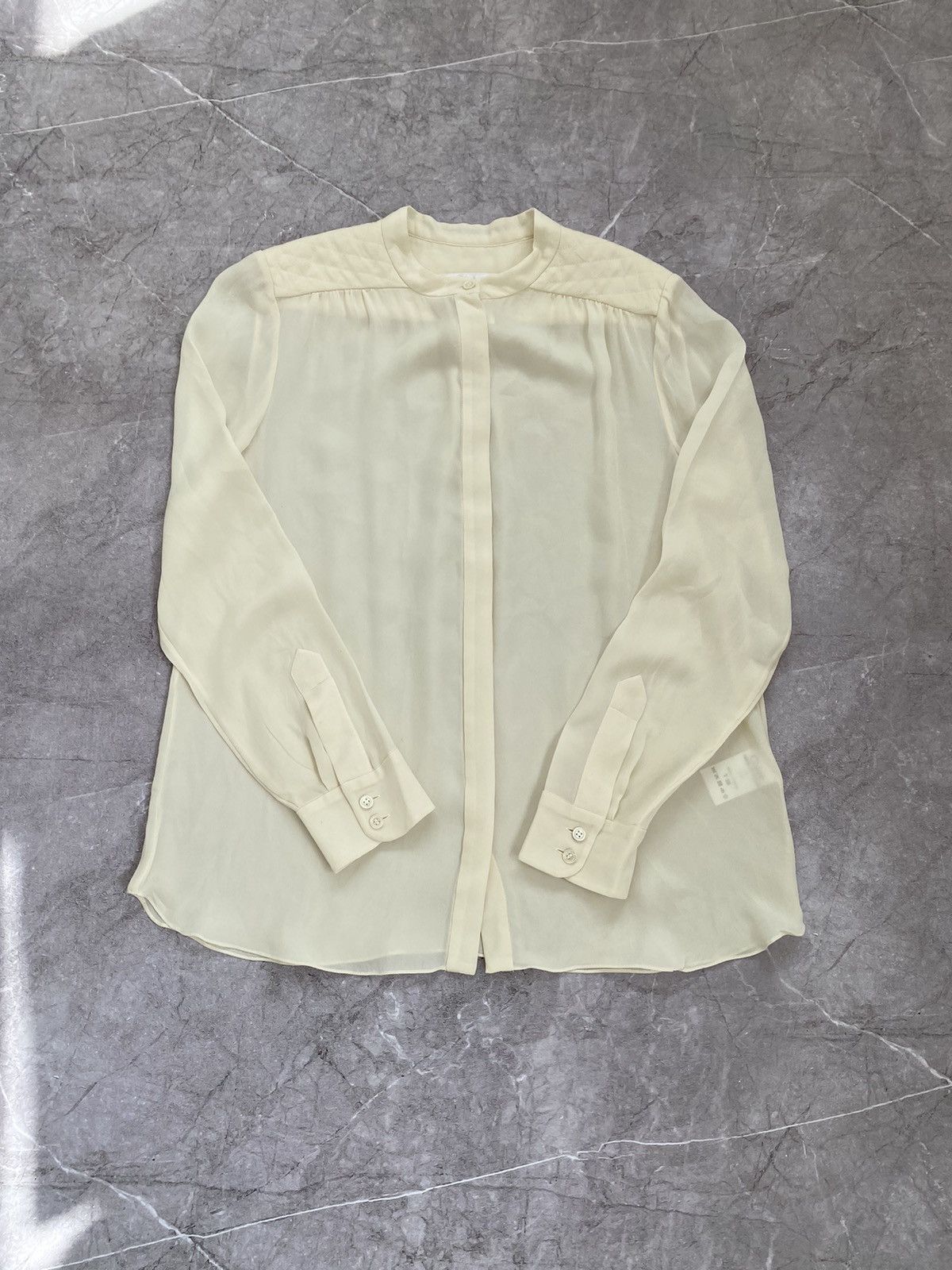 Chloe Chloe Sheer 100% Silk Blouse Long Sleeve Milk Made in France Size XS / US 0-2 / IT 36-38 - 2 Thumbnail