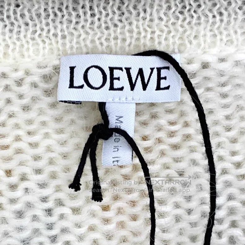 Loewe Loewe White Logo Flower Embroidered Mohair V-Neck Long Sle Size XS / US 0-2 / IT 36-38 - 6 Thumbnail