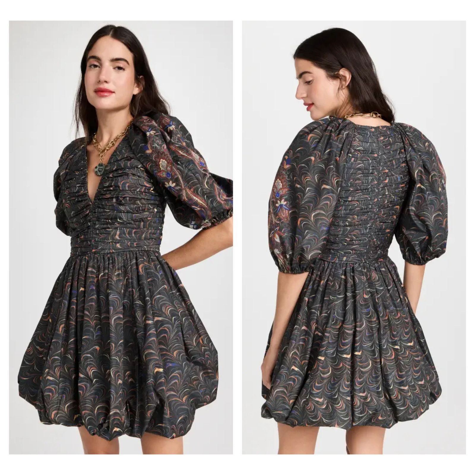 Ulla Johnson NWT ULLA JOHNSON Gwen Elbow Puff-sleeve Mini Dress Size 2 Size XS / US 0-2 / IT 36-38 - 2 Thumbnail
