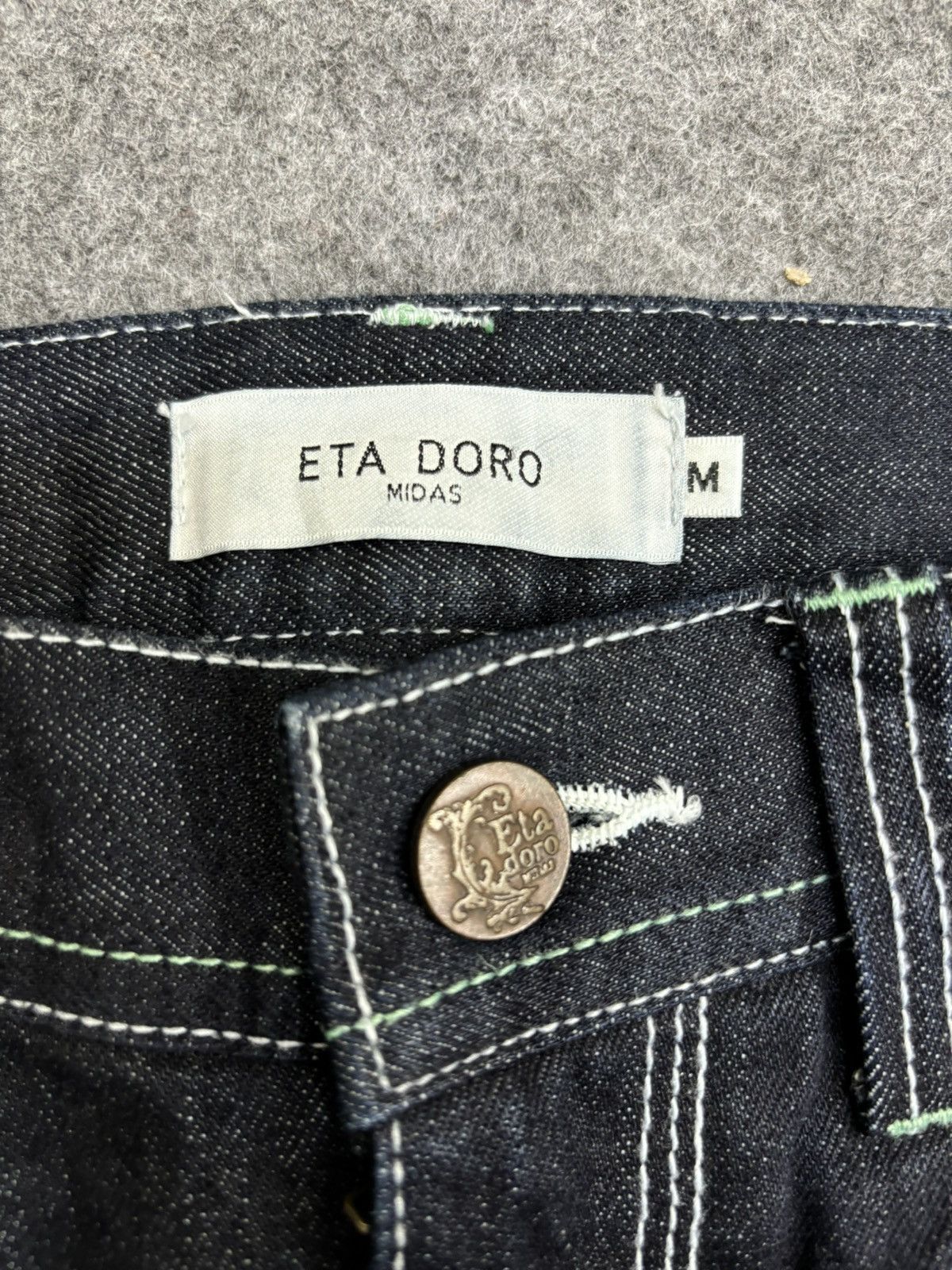 Japanese Brand 💥 Japan Style💥Eta Doro Midas Rare Design Slim Denim F511 Size US 31 - 7 Thumbnail