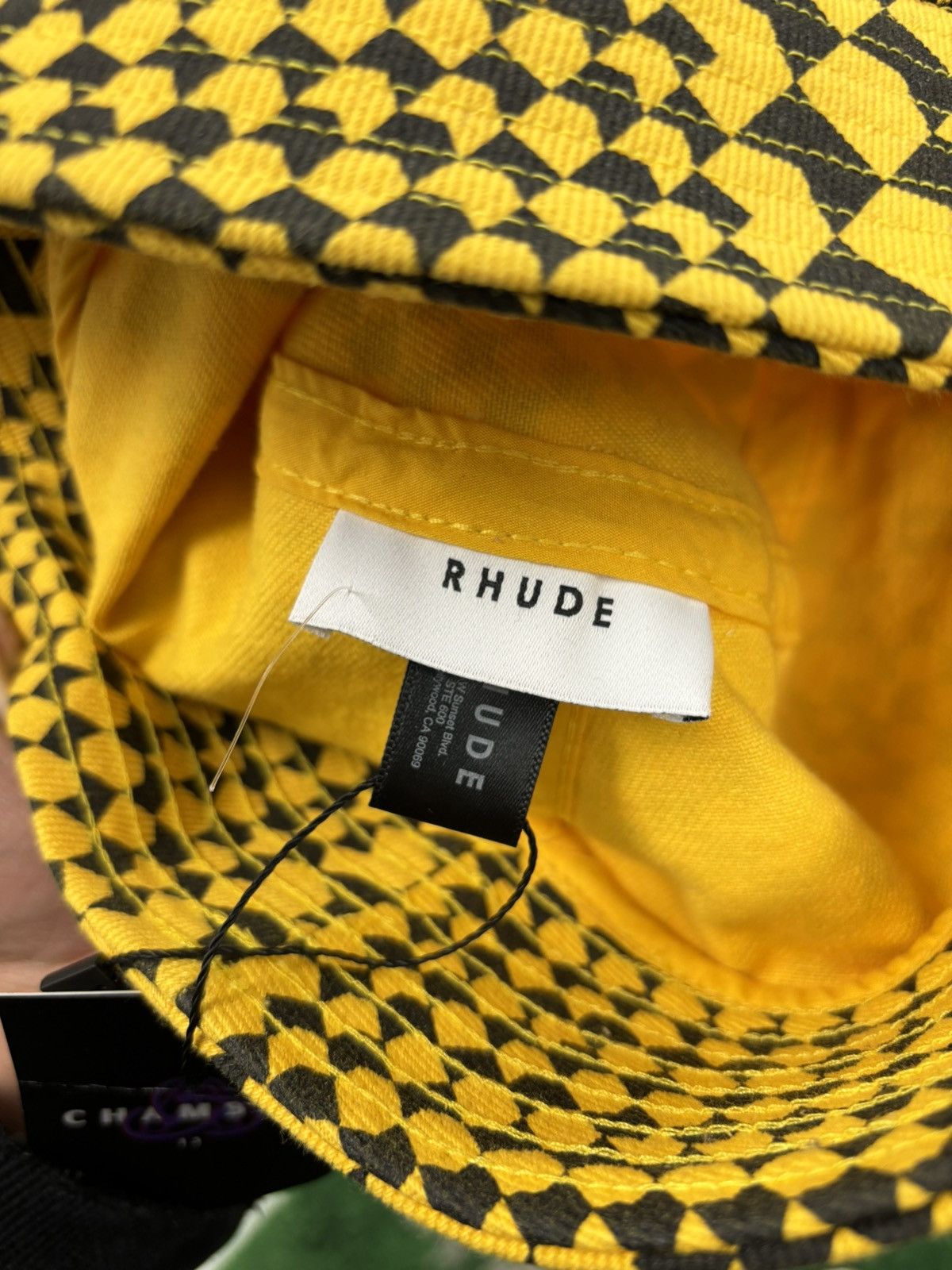 Rhude Rhude Bucket Hat Yellow Black Size ONE SIZE - 2 Thumbnail