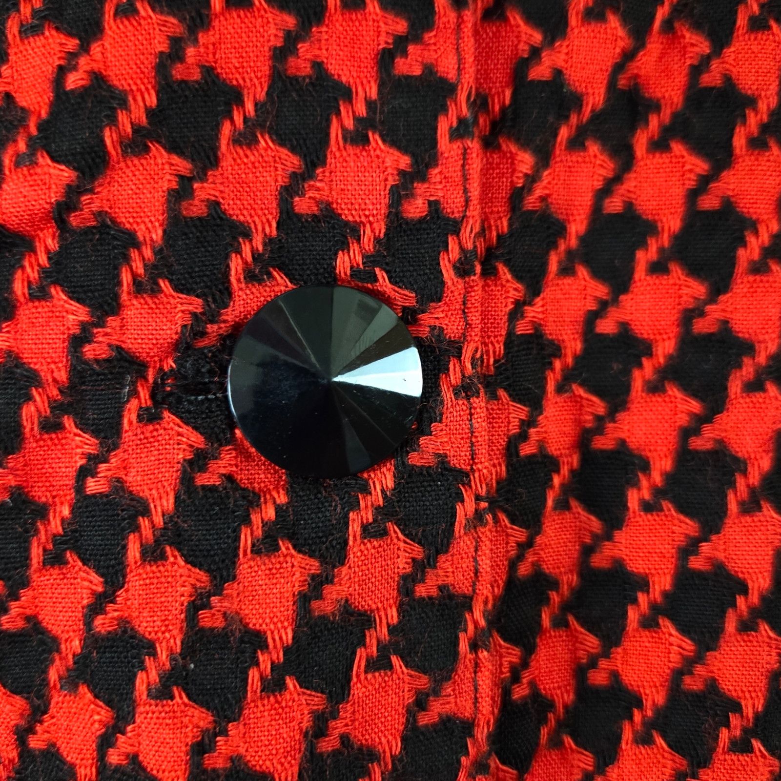 Vintage 80s Red Houndstooth Union Made Blazer Size Large Size XL / US 12-14 / IT 48-50 - 3 Thumbnail