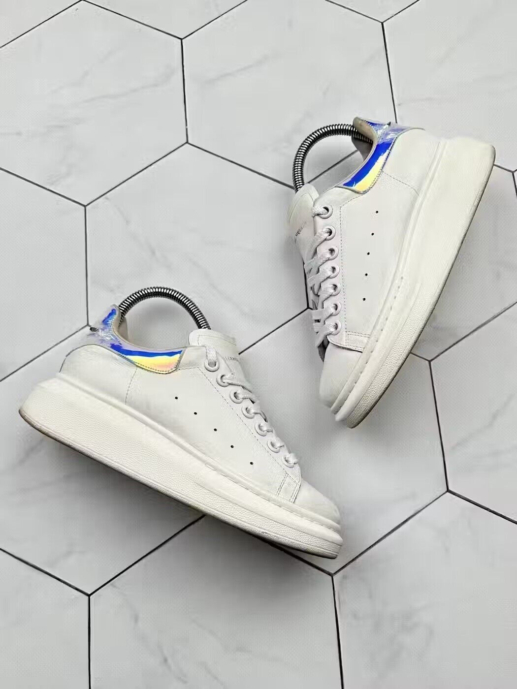 Alexander McQueen Alexander McQueen Oversized Leather Sneakers (B127) Size US 7 / IT 37 - 1 Thumbnail