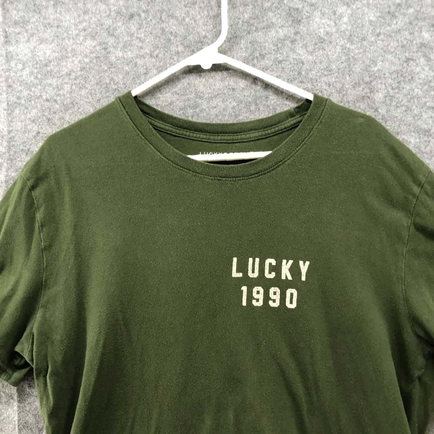 Lucky Brand LUCKY BRAND Graphic Print T-Shirt Mens L Olive Green Short Sleeve Crew Neck Cotton Size US L / EU 52-54 / 3 - 3 Thumbnail