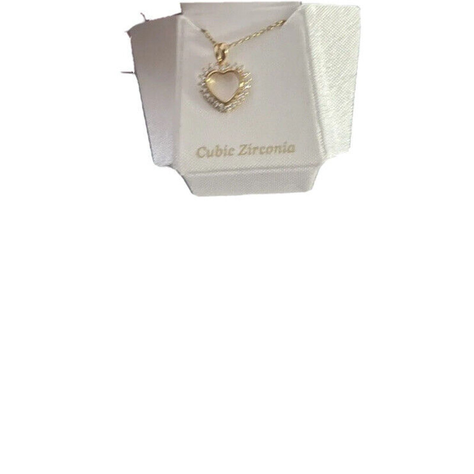 The Unbranded Brand Cubic Zirconia Gold Heart Necklace Size ONE SIZE - 1 Thumbnail
