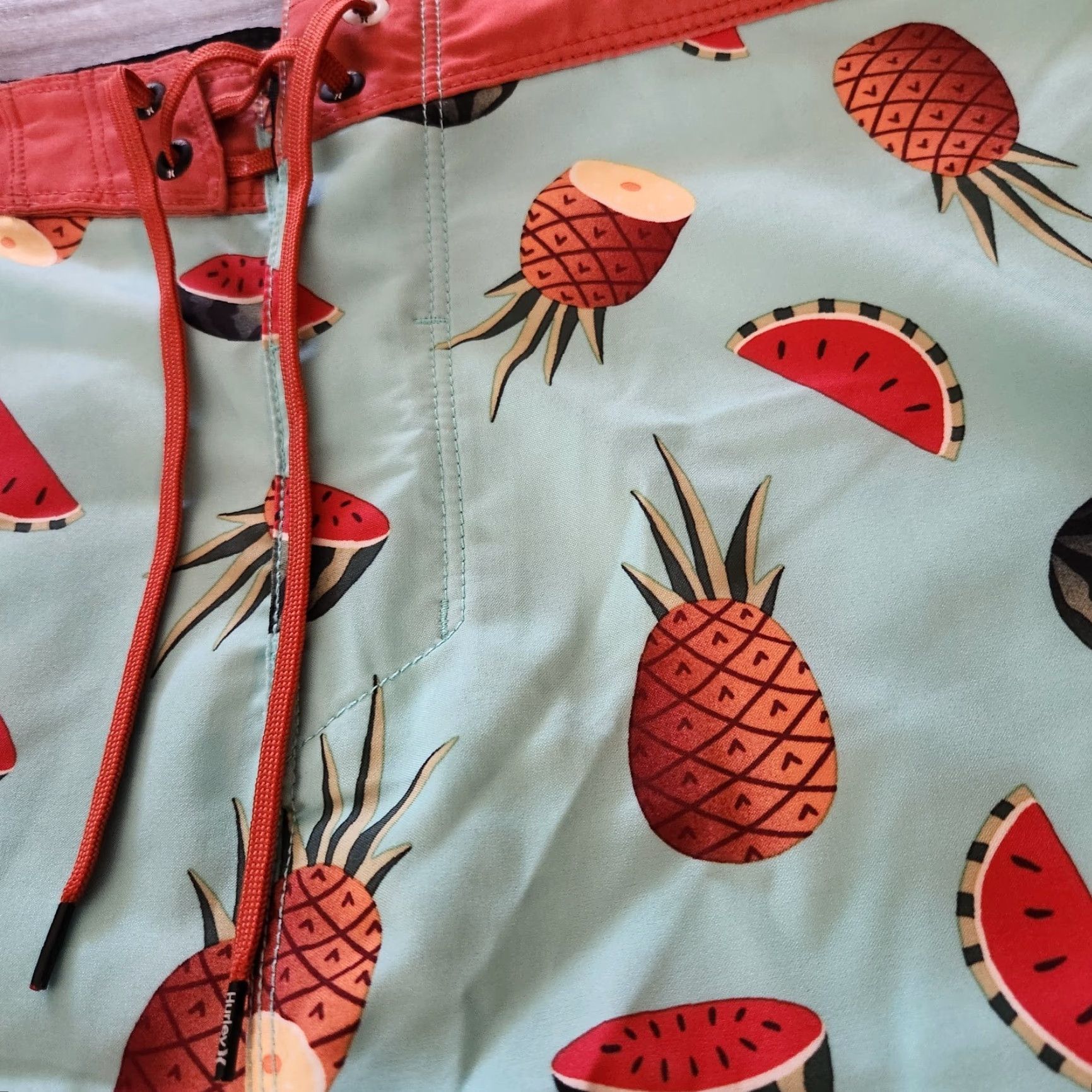 Hurley Hurley Boardshorts Men 32 Trunks Swim Bottom Fruit Print Tropical Blue Drawstring Surfing Size US 32 / EU 48 - 2 Thumbnail