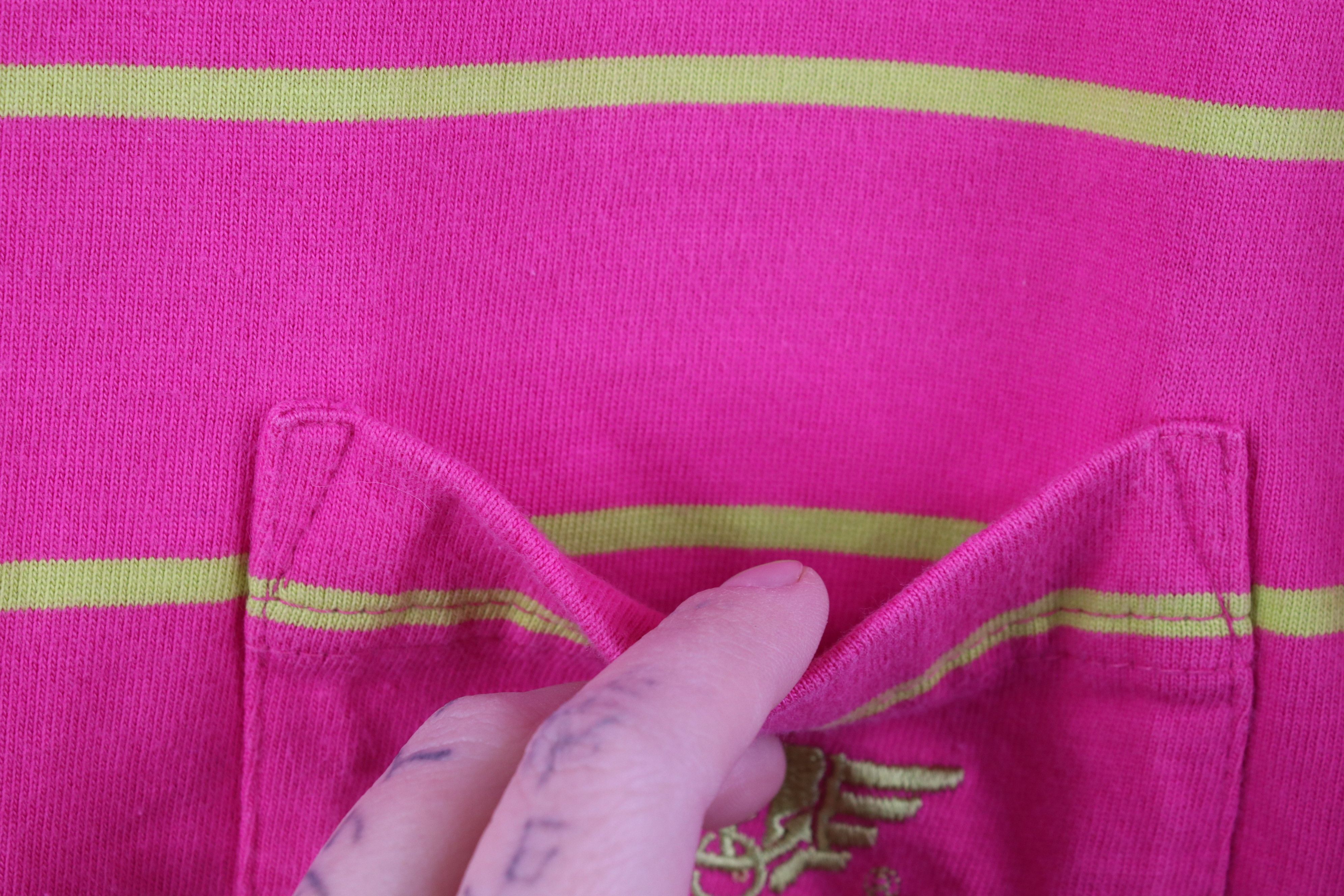 Dockers Vintage 90s Dockers Levi's Striped Pocket T-Shirt Pink USA Size L / US 10 / IT 46 - 5 Thumbnail