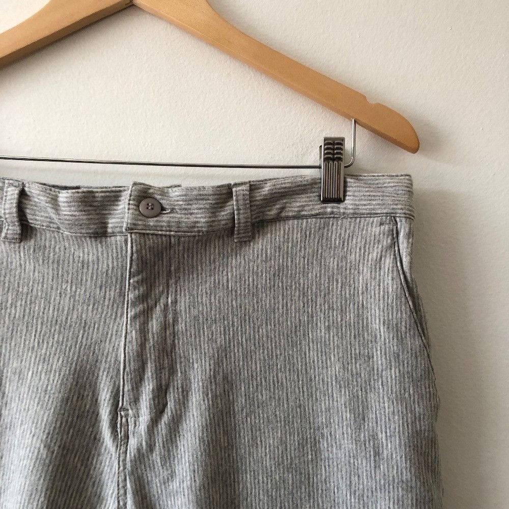 Slate & Stone Slate & Stone Grey and White Striped Flat Front Size US 32 / EU 48 - 3 Thumbnail