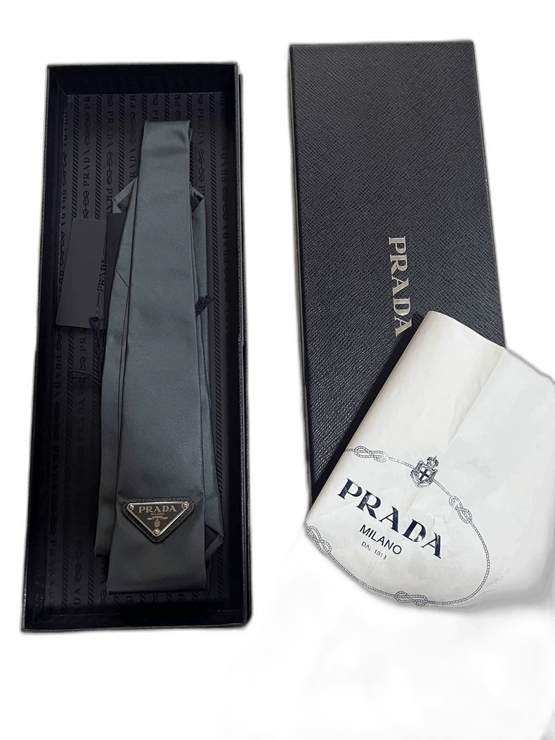 Prada Prada Tie in Dark Green with Box-2506 Size ONE SIZE - 1 Thumbnail