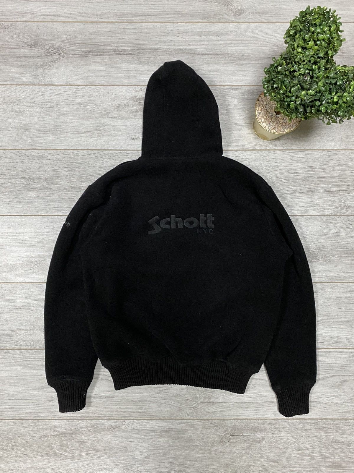 Schott Schott fleece zip big logo vintage hoodie jacket Size US L / EU 52-54 / 3 - 12 Thumbnail