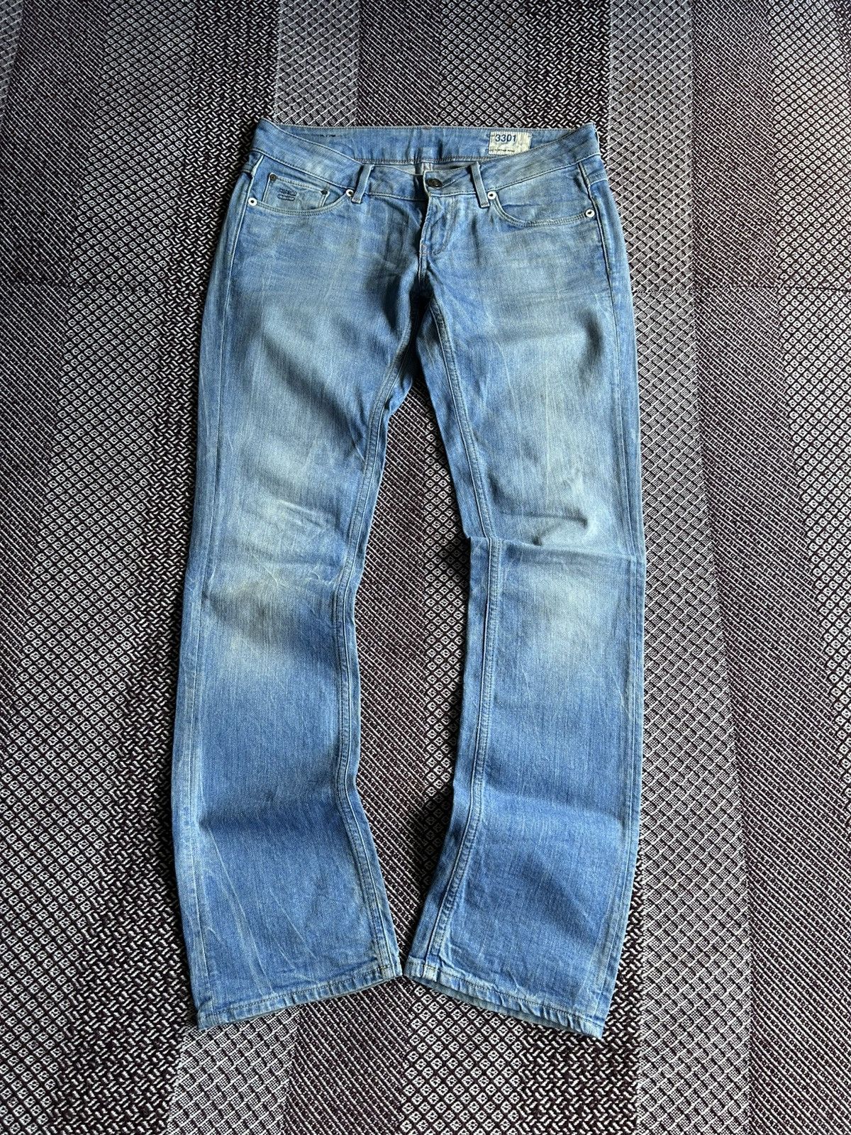 G-Star G-star Raw 3301 Straight Denim Jeans Faded Distressed Sz 31 Size US 31 - 7 Thumbnail