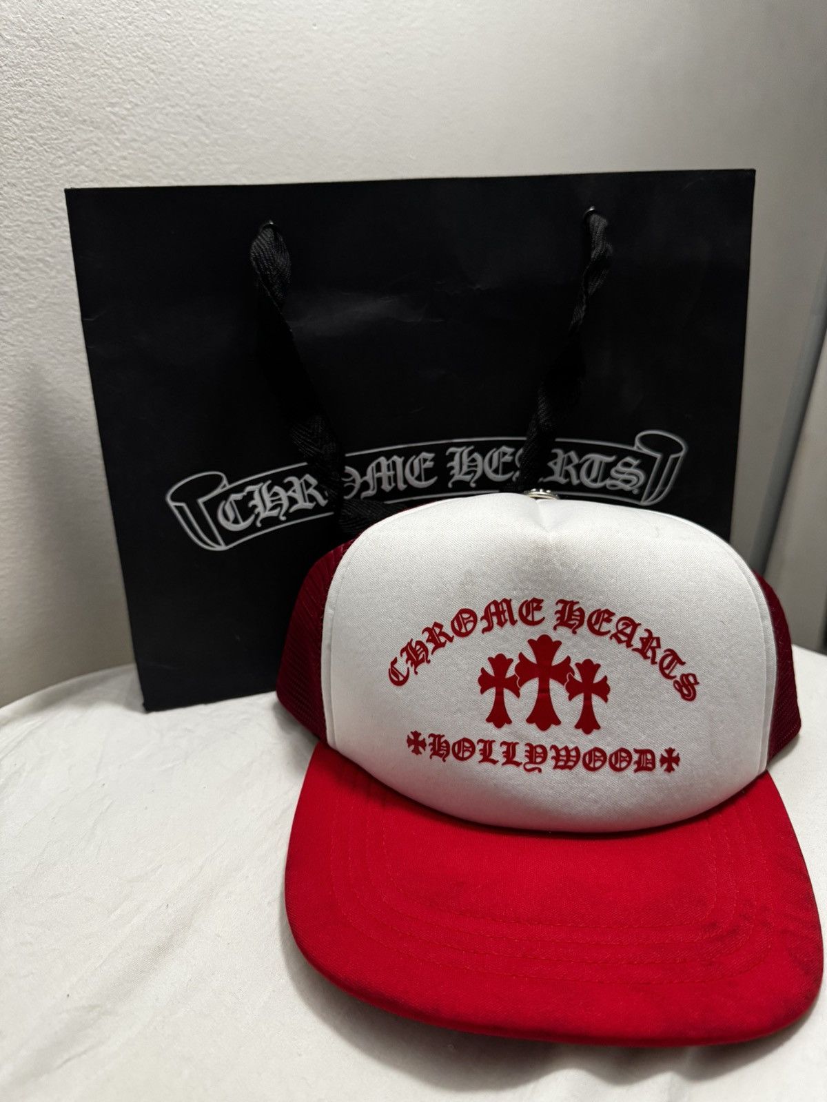 Casquette Chrome Hearts King Taco Cross Trucker - Rouge