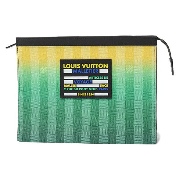 Louis Vuitton Louis Vuitton Louis Vuitton Damier Stripe Pochette Voyage MM Clutch M81317 Canvas Clutch Bag M81317 in Pristine Condition Size ONE SIZE - 1 Thumbnail