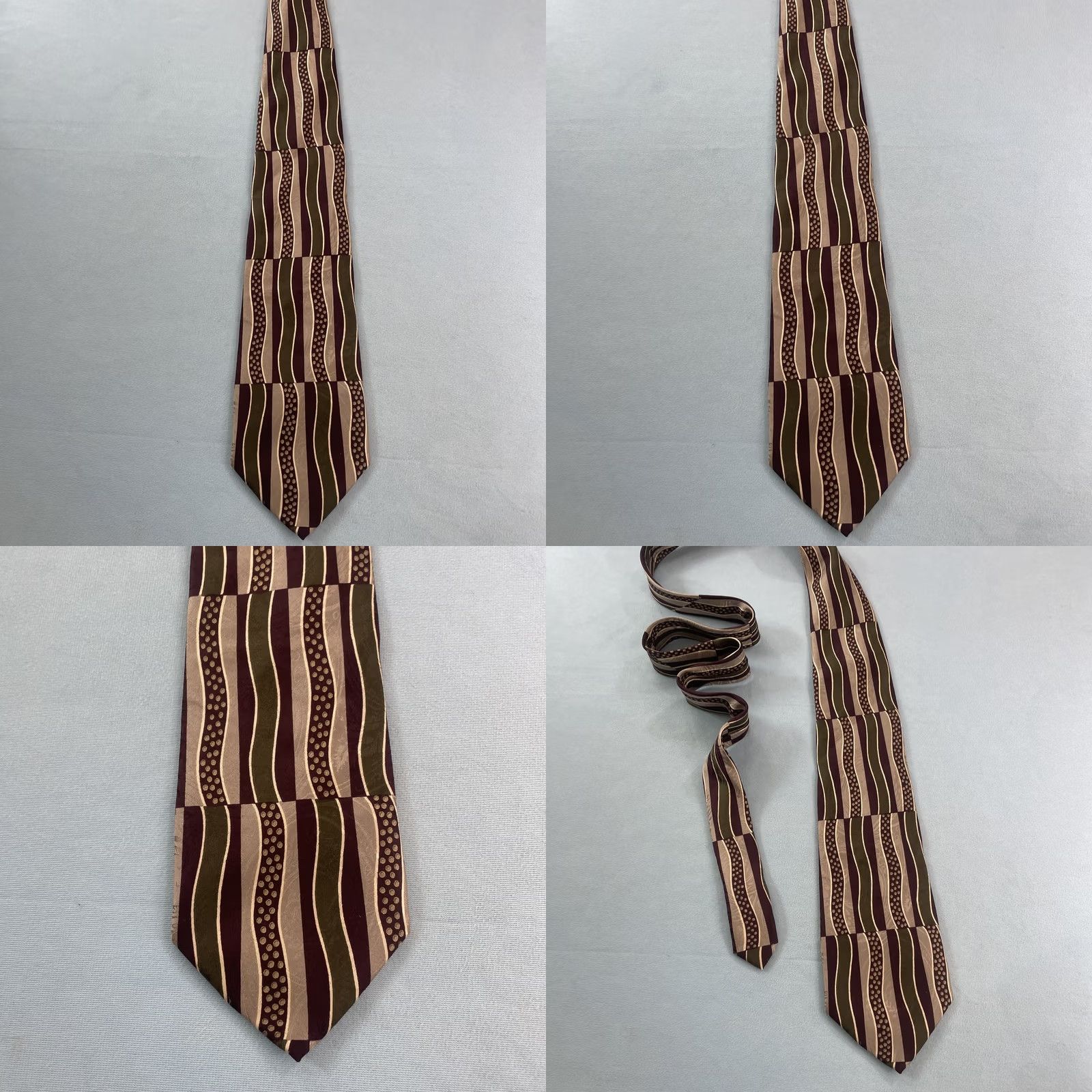 Vintage VINTAGE Clubfellow Italy Silk Necktie MCM Wavey Stripe Earth Psychedelic Geometric 4x60 Neck Tie Men Size ONE SIZE - 10 Thumbnail