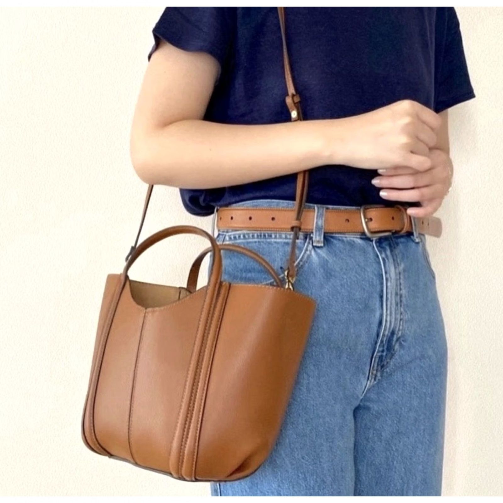 Zara ZARA City Bag Medium Brown Tote Shoulder Strap Womens Size ONE SIZE - 2 Thumbnail