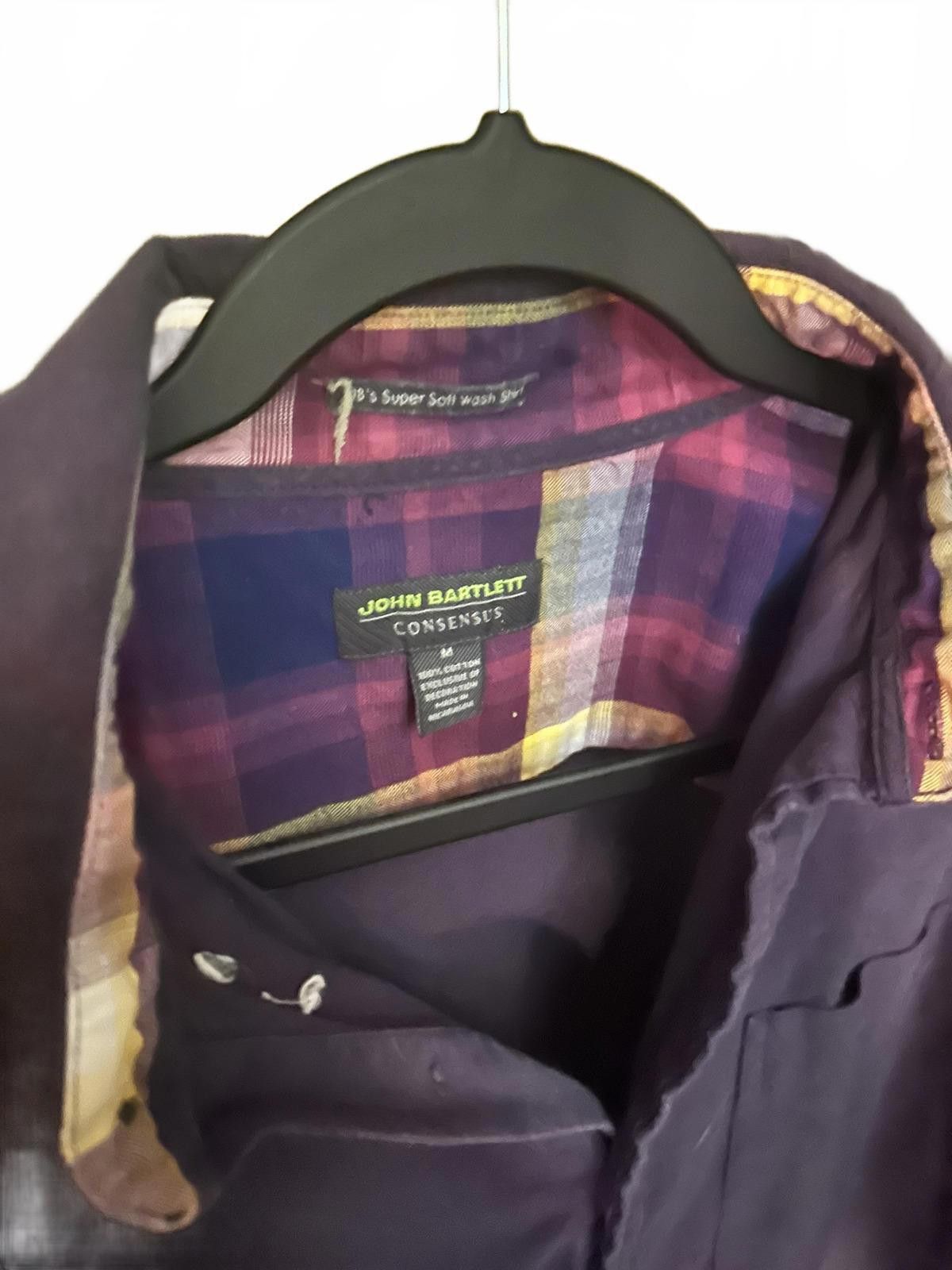 Other John Bartlett Consensus Men's Casual Shirt - Purple Plaid Lc Size US M / EU 48-50 / 2 - 3 Thumbnail