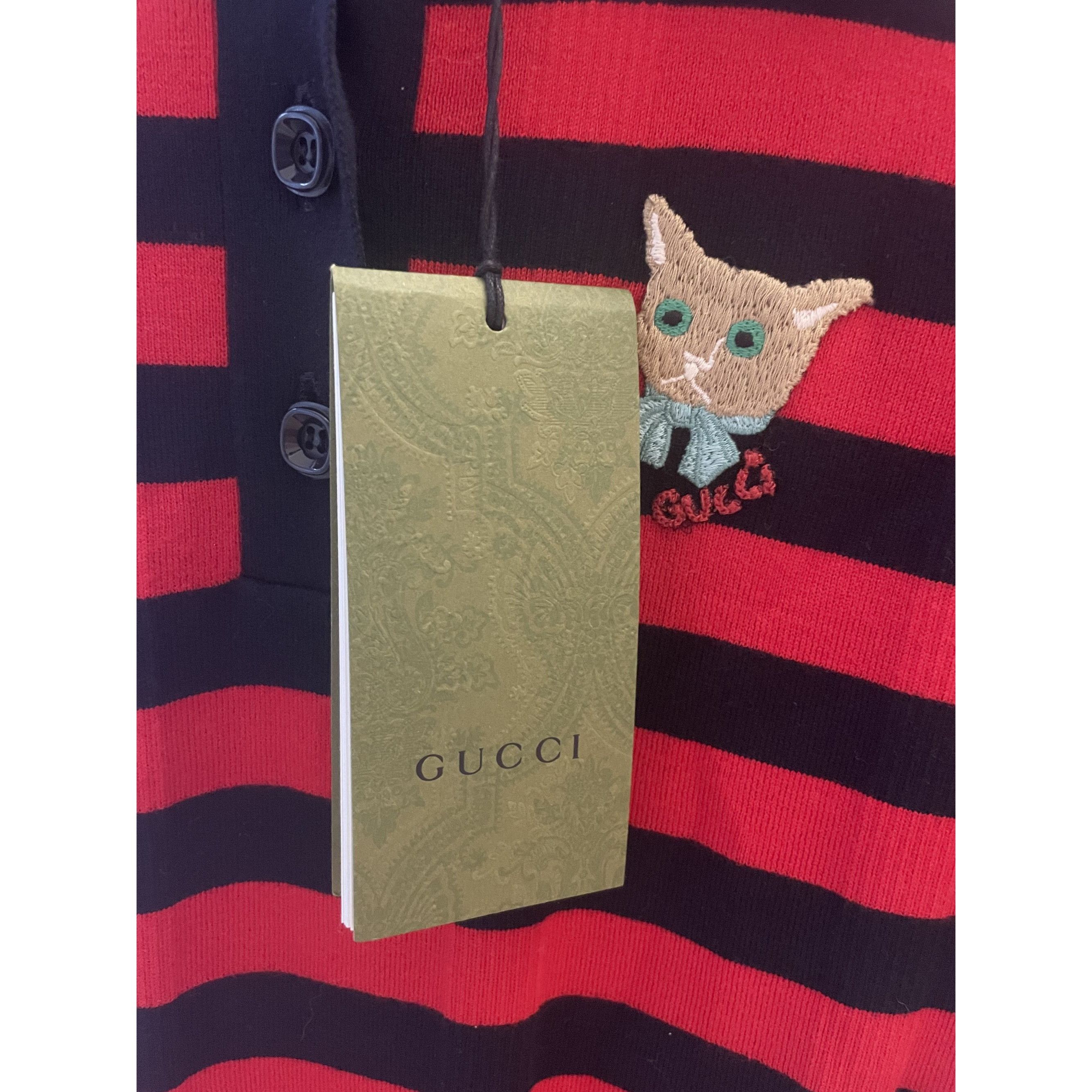 Gucci Gucci Womens Striped Polo Dress With Embroidered Cat Patch R Size S / US 4 / IT 40 - 6 Thumbnail
