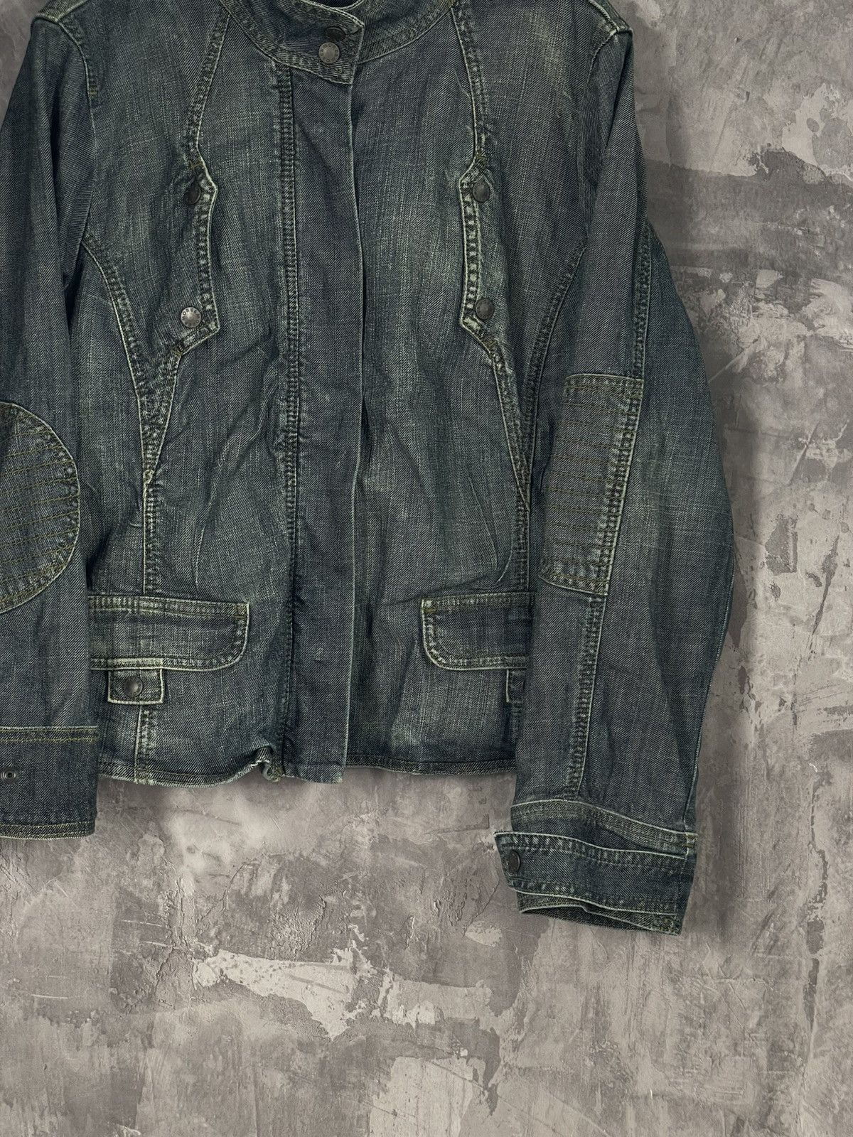 If Six Was Nine × Japanese Brand × Le Grande Bleu (L.G.B.) Avant Garde Japan Vintage Y2K Crazy Faded Denim Jacket Size M / US 6-8 / IT 42-44 - 6 Thumbnail