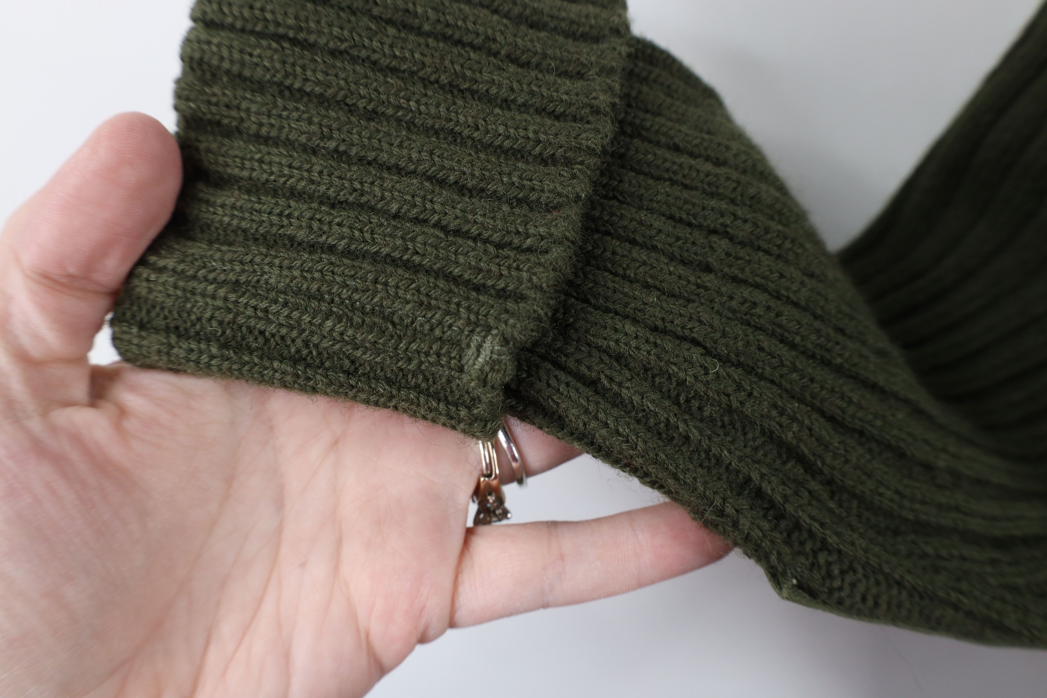 Vintage Vintage 90s Military Ribbed Knit Commando Sweater Green USA Size US L / EU 52-54 / 3 - 6 Thumbnail