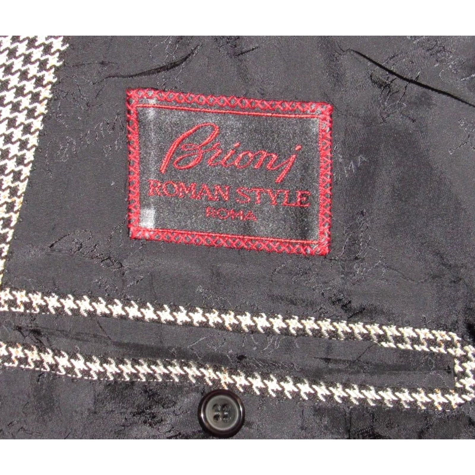 Brioni BRIONI Blazer 41R Black White Houndstooth Wool Double Breasted Roman Style Blazer Mens Size 42R - 6 Thumbnail