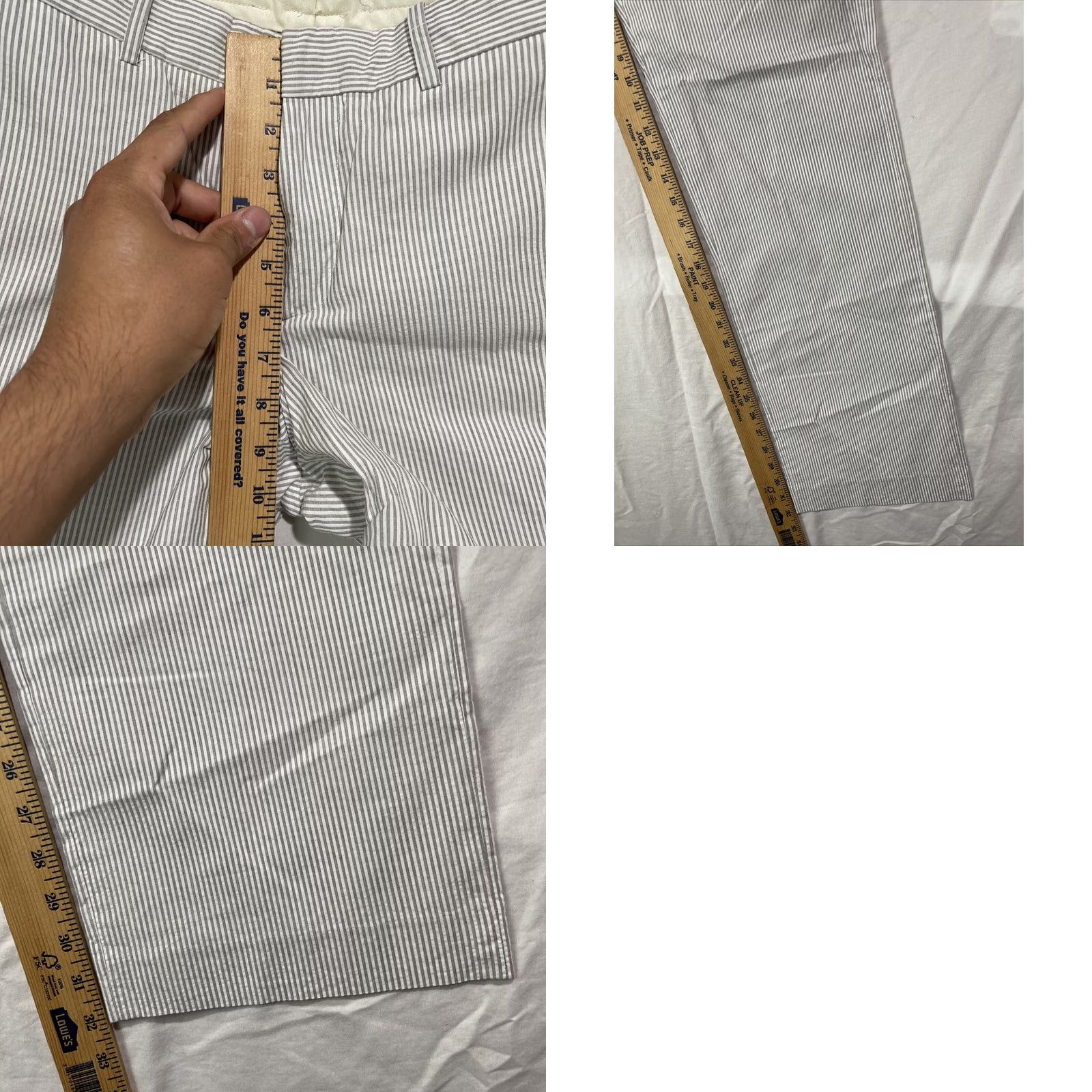 Theory Theory Dress Pants Womens 0 Straight Striped White Wool Crepe Flat Front Zip Button Pockets 32in Inseam USA Y2K Casual Dress Pants Womens Size 25" / US 0 / IT 36 - 10 Thumbnail