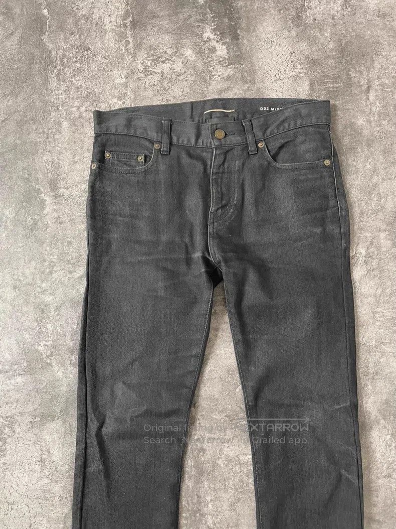 Saint Laurent Paris Saint Laurent Paris Distressed Black Faded Frayed Denim Je Size US 29 - 2 Thumbnail