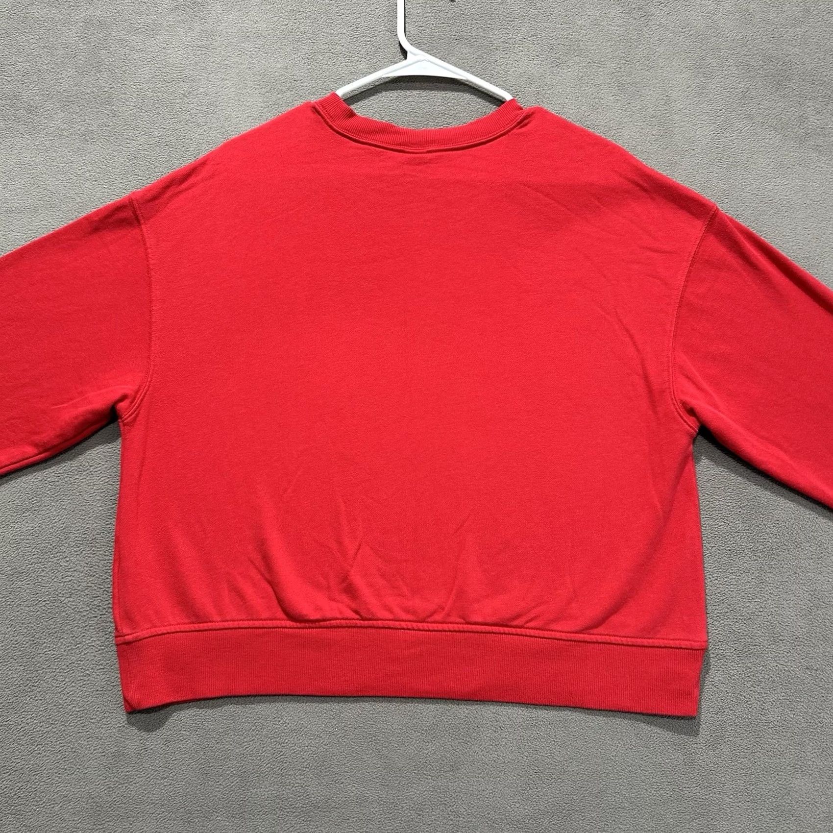 Old Navy Old Navy Sweater Womens Large Crew Crop Robbie Red Stars Logo Graphic Print EUC Size S / US 4 / IT 40 - 3 Thumbnail