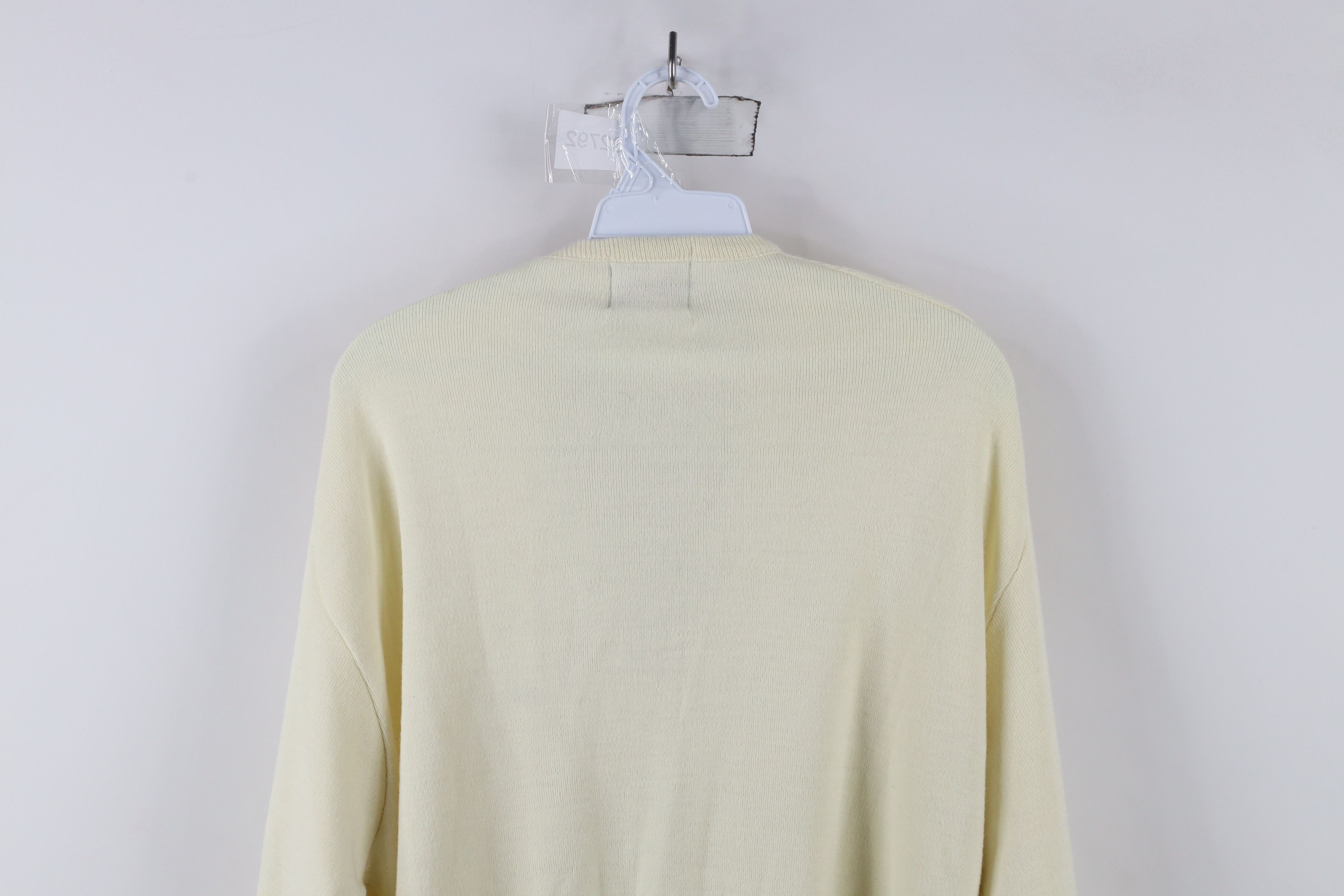 Vintage Vintage 80s 90s Jeep Motors Knit V-Neck Sweater Cream USA Size US XXL / EU 58 / 5 - 8 Thumbnail