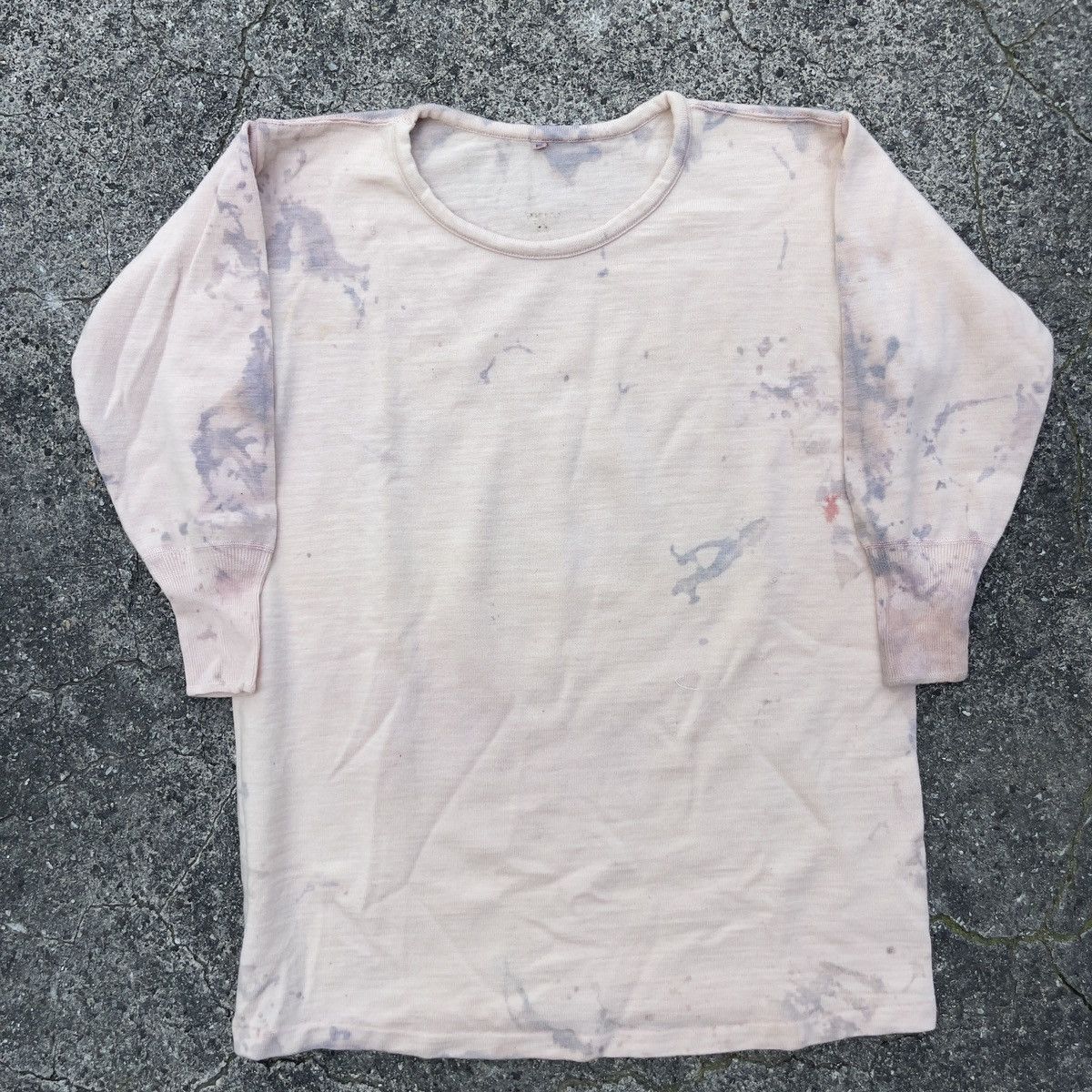 Vintage Vintage Marble Dyed 70s MALSAKRAD Swedish Army Thermal Shirt Size US L / EU 52-54 / 3 - 1 Thumbnail