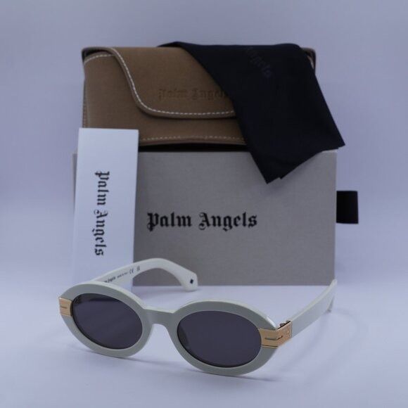 Palm Angels Palm Angels PERI094 HARMONY 0107 Sunglasses White Oval Frame Size ONE SIZE - 10 Thumbnail