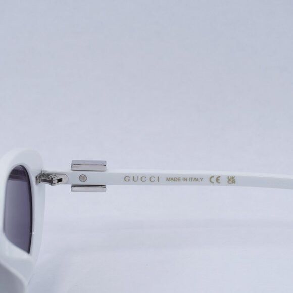 Gucci Gucci GG1684SA 006 Sunglasses White Oval Frame, Grey Lenses Size ONE SIZE - 5 Thumbnail