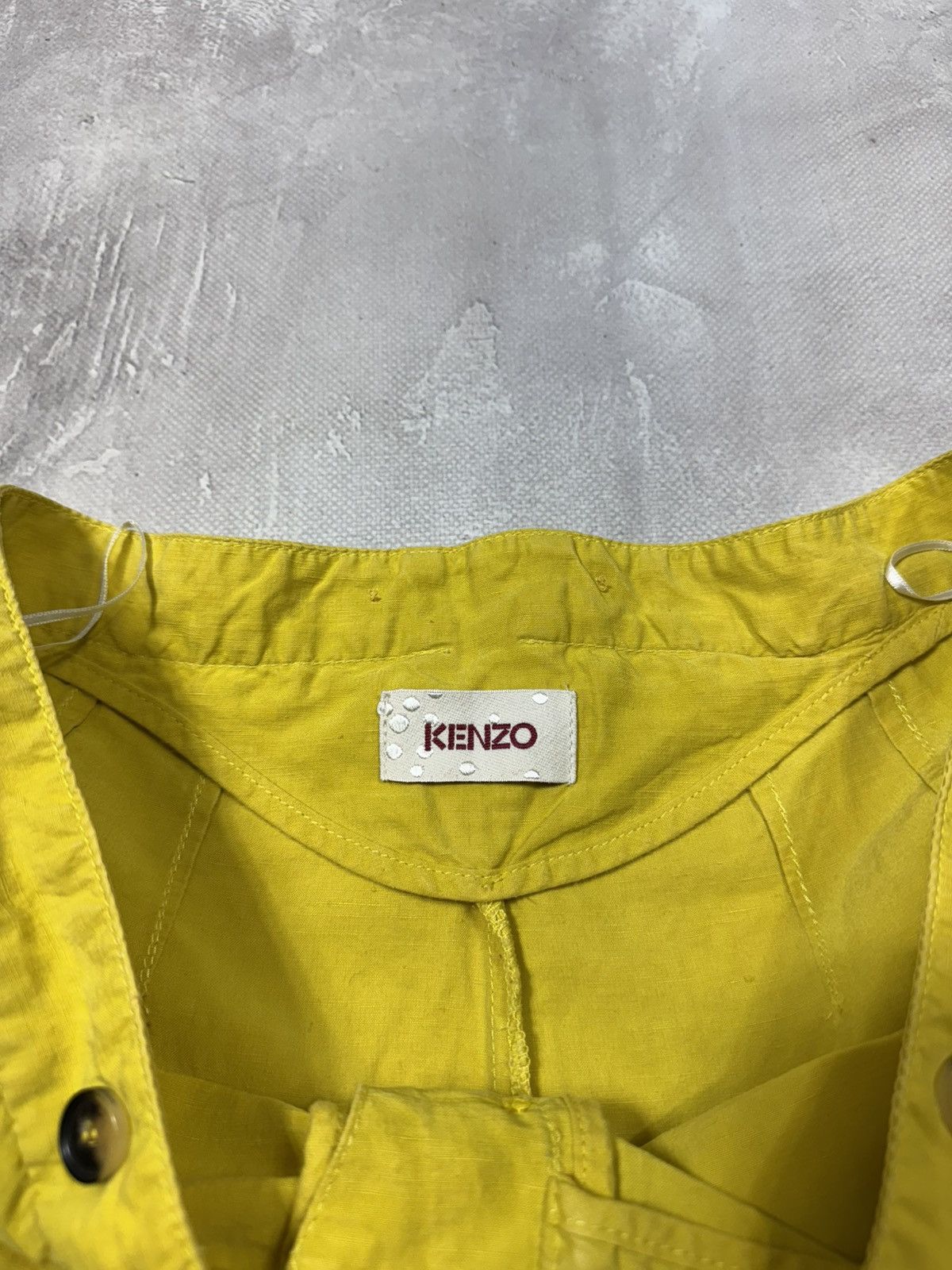 Kenzo Kenzo Woman's Linen Set Jacket &Cropped Capri Pants Yellow Size XS / US 0-2 / IT 36-38 - 13 Thumbnail