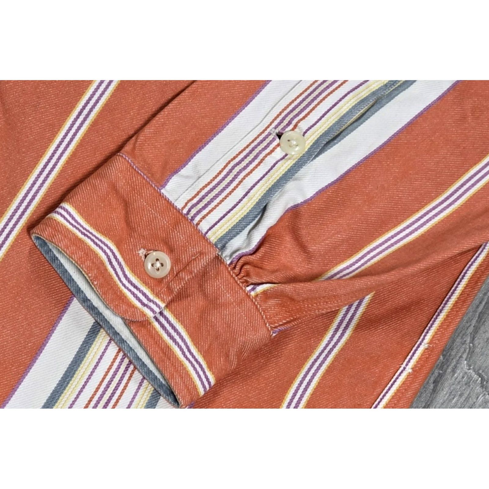 Ralph Lauren VINTAGE Polo Ralph Lauren Men Shirt Denim Navajo Stripe Orange Sz L Kang Size US L / EU 52-54 / 3 - 6 Thumbnail