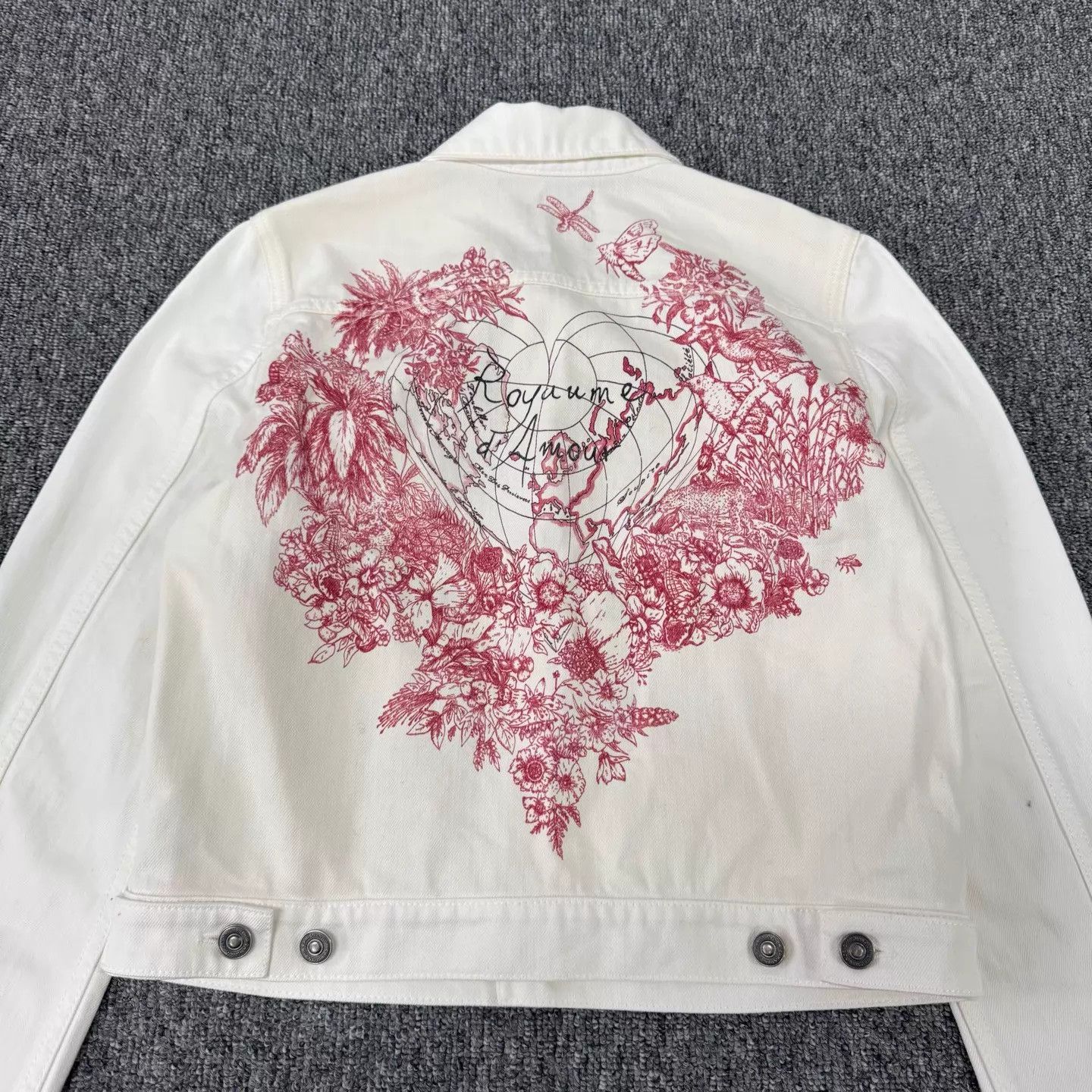 Dior Dior White Denim Jkt 36 Back Floral & Bee Embroidery Size XS / US 0-2 / IT 36-38 - 4 Thumbnail