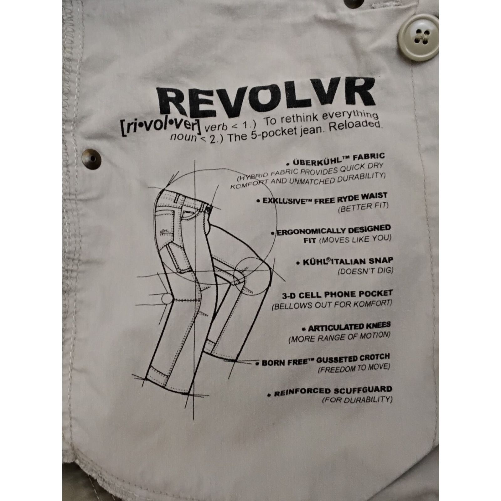 Kuhl Kuhl Revolvr Pants Men's 35x32 Khaki Casual Small Hole Size US 35 - 11 Thumbnail