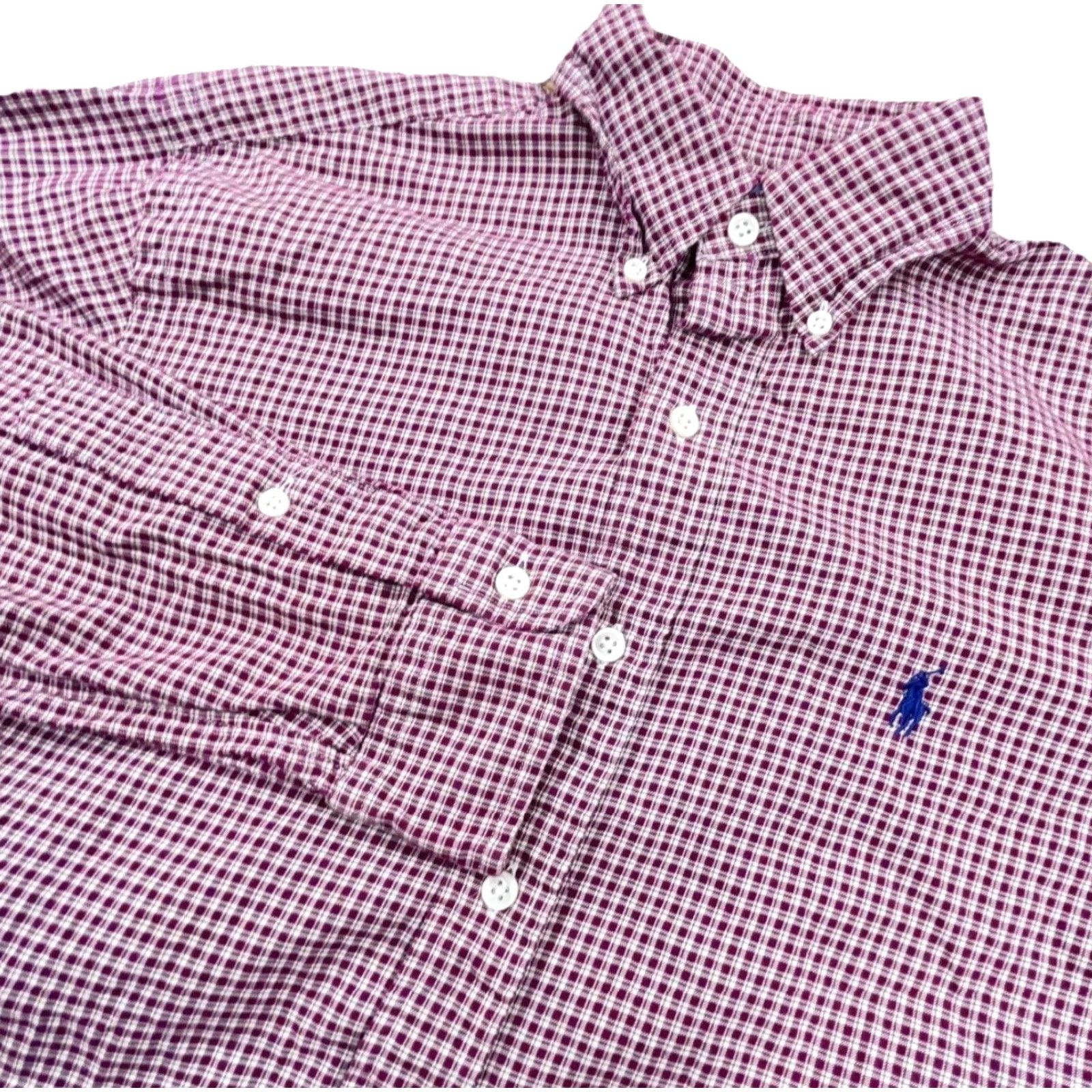 Ralph Lauren Ralph Lauren Shirt Men's Small Red Plaid Button-Up Classic Fit Dress Casual Long Sleeve Size 36R - 4 Thumbnail