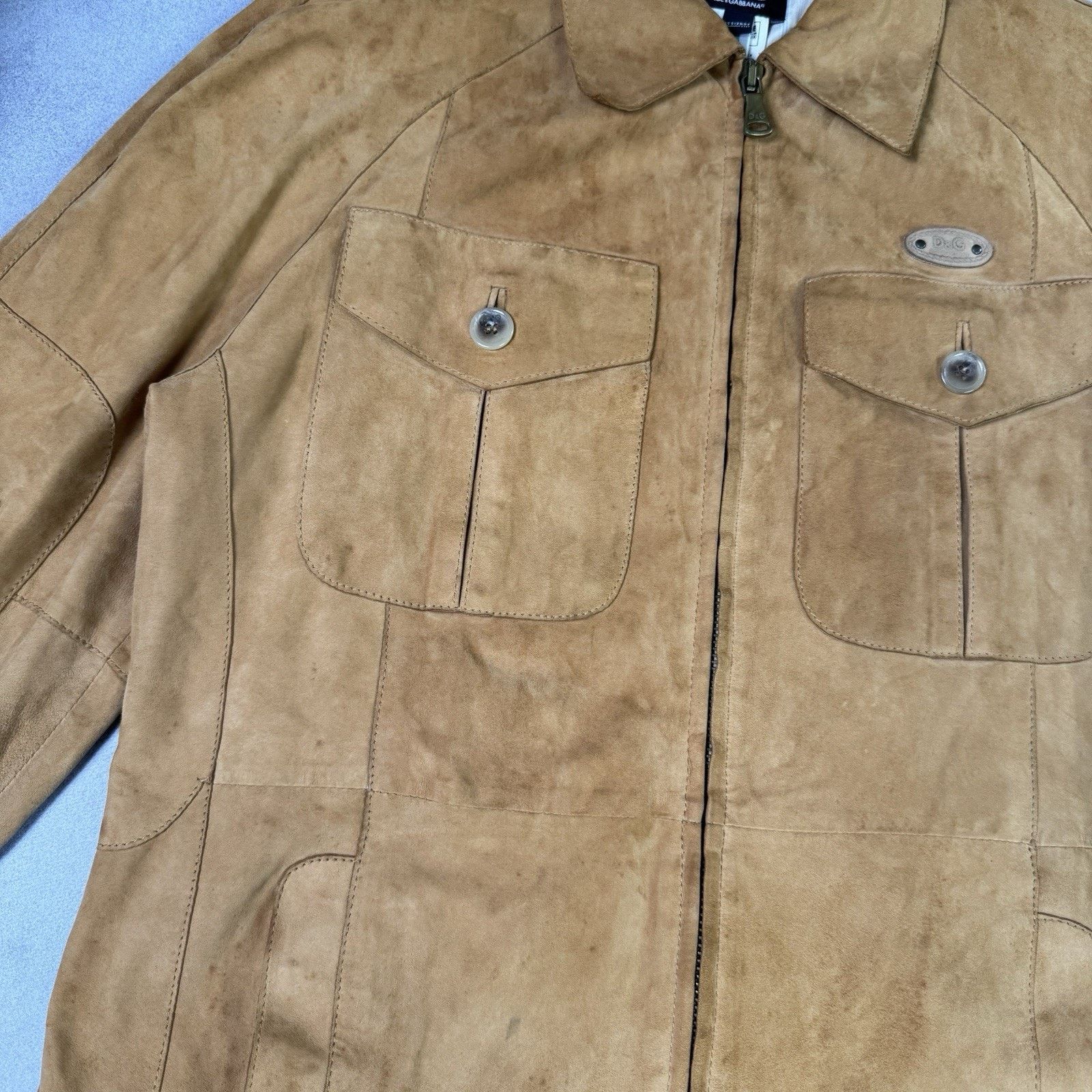 Dolce & Gabbana Dolce Gabbana Men Leather Suede Jacket Beige Size 50 Size US M / EU 48-50 / 2 - 14 Thumbnail