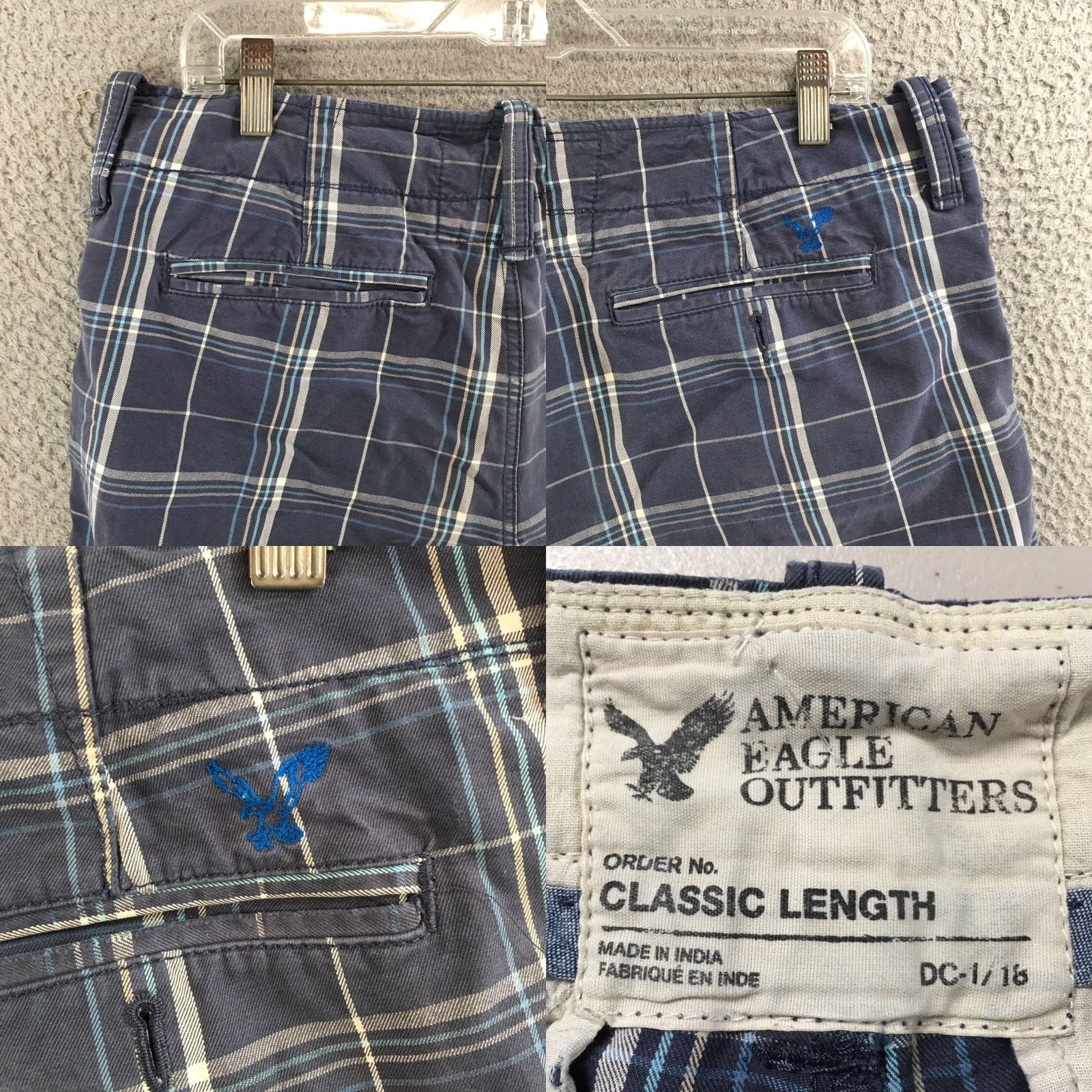 American Eagle Outfitters American Eagle Outfitters Bermuda Short Mens 32 Blue Plaid Cotton Mid Rise Zip Bermuda Shorts Mens Blue Plaid Cotton Mid Rise Zip Size US 32 / EU 48 - 9 Thumbnail
