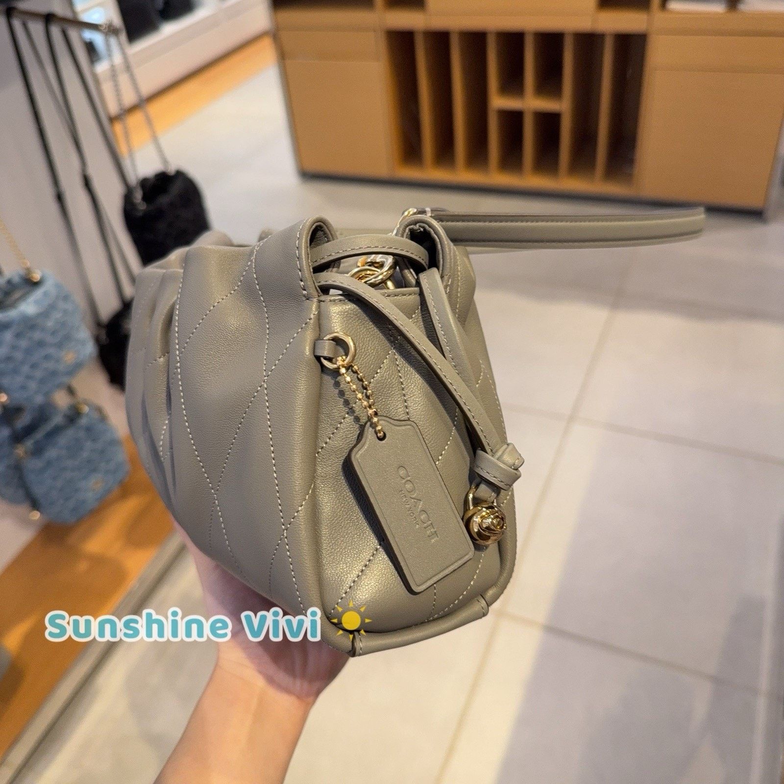 Coach NWT Coach Faye Shoulder Bag Quilting CCZ54 Leather Slate Size ONE SIZE - 2 Thumbnail