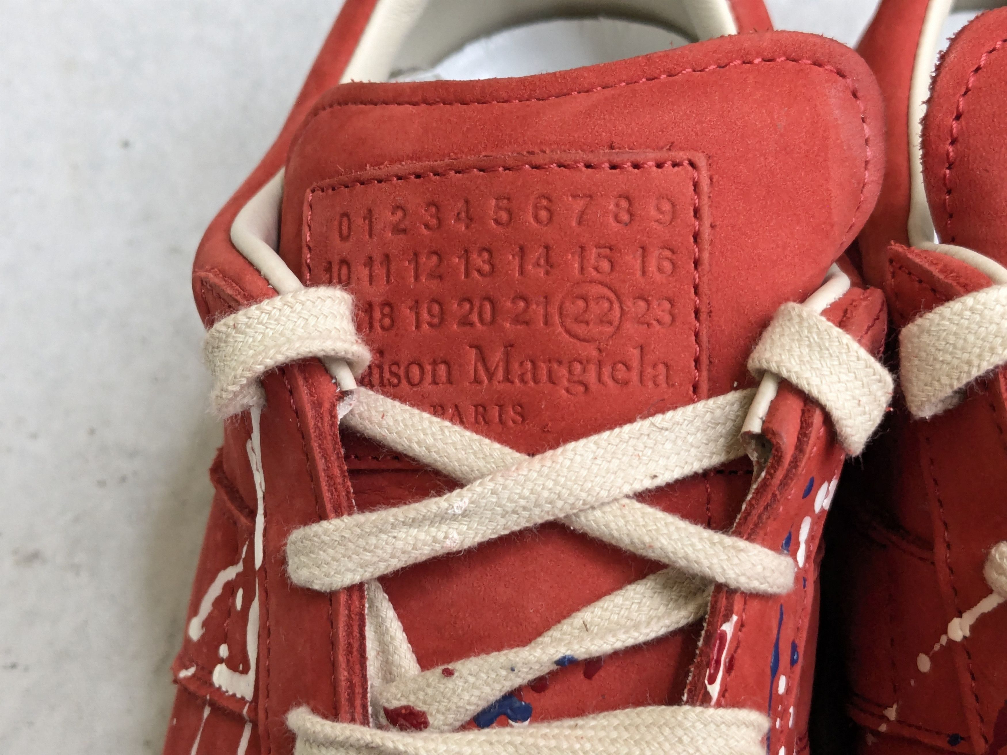 Maison Margiela Maison Margiela GAT Replica Red Paint Splatter 13 46 Low Top Size US 13 / EU 46 - 8 Thumbnail