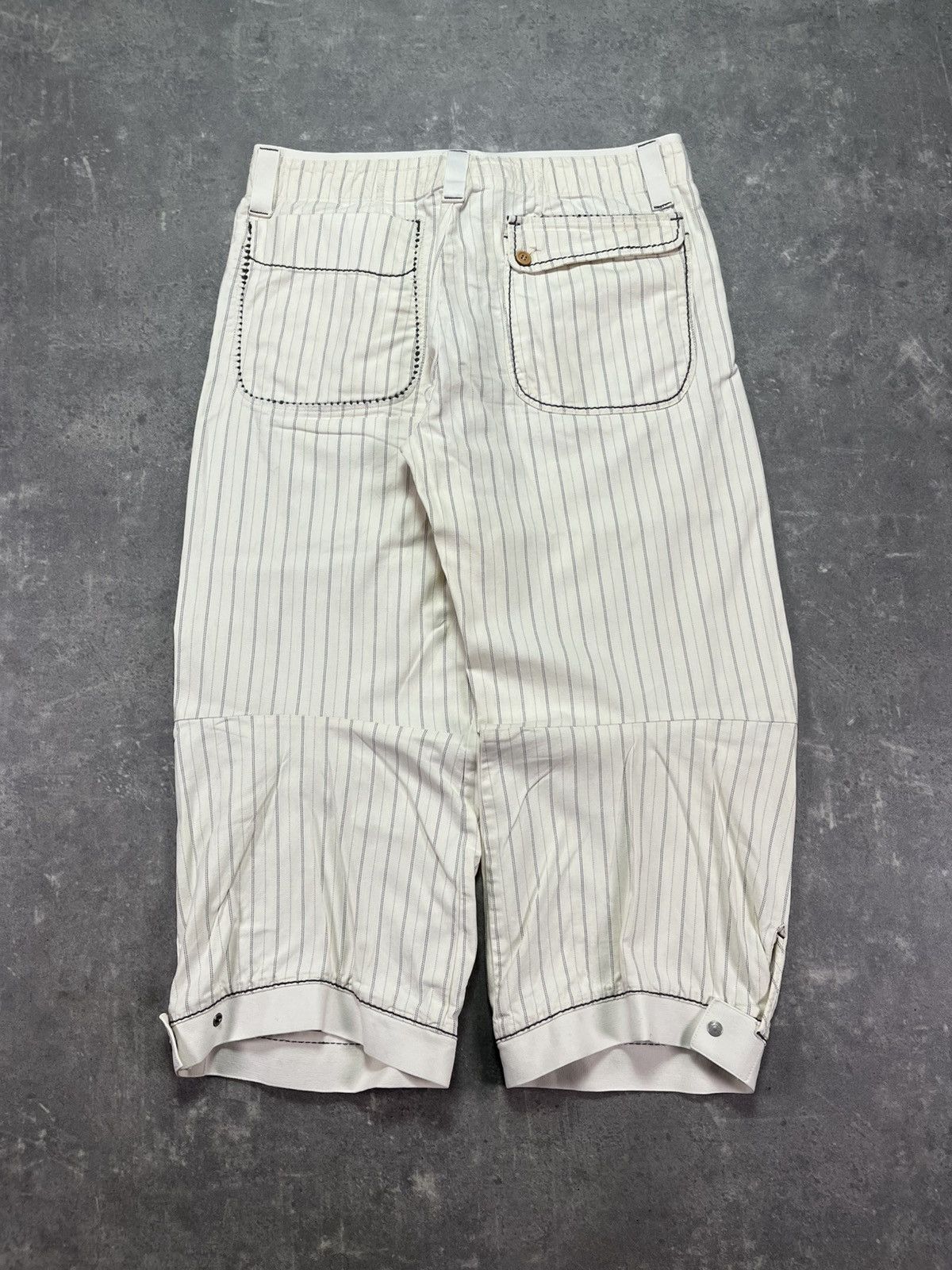 Marithe + Francois Girbaud 00s Marithe + Francois Girbaud Striped Loose Shorts 30 Size 30" / US 8 / IT 44 - 2 Thumbnail