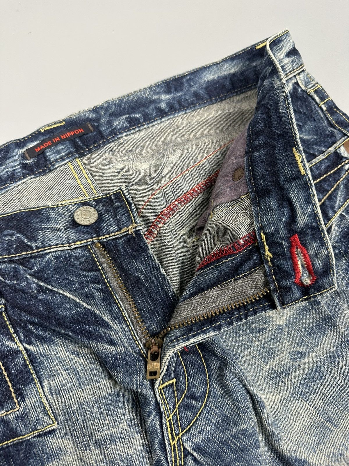 If Six Was Nine × Le Grande Bleu (L.G.B.) 🔥Rare🔥Vintage Blue Way Nippon Whiskered Flared Denim Size US 37 - 8 Thumbnail
